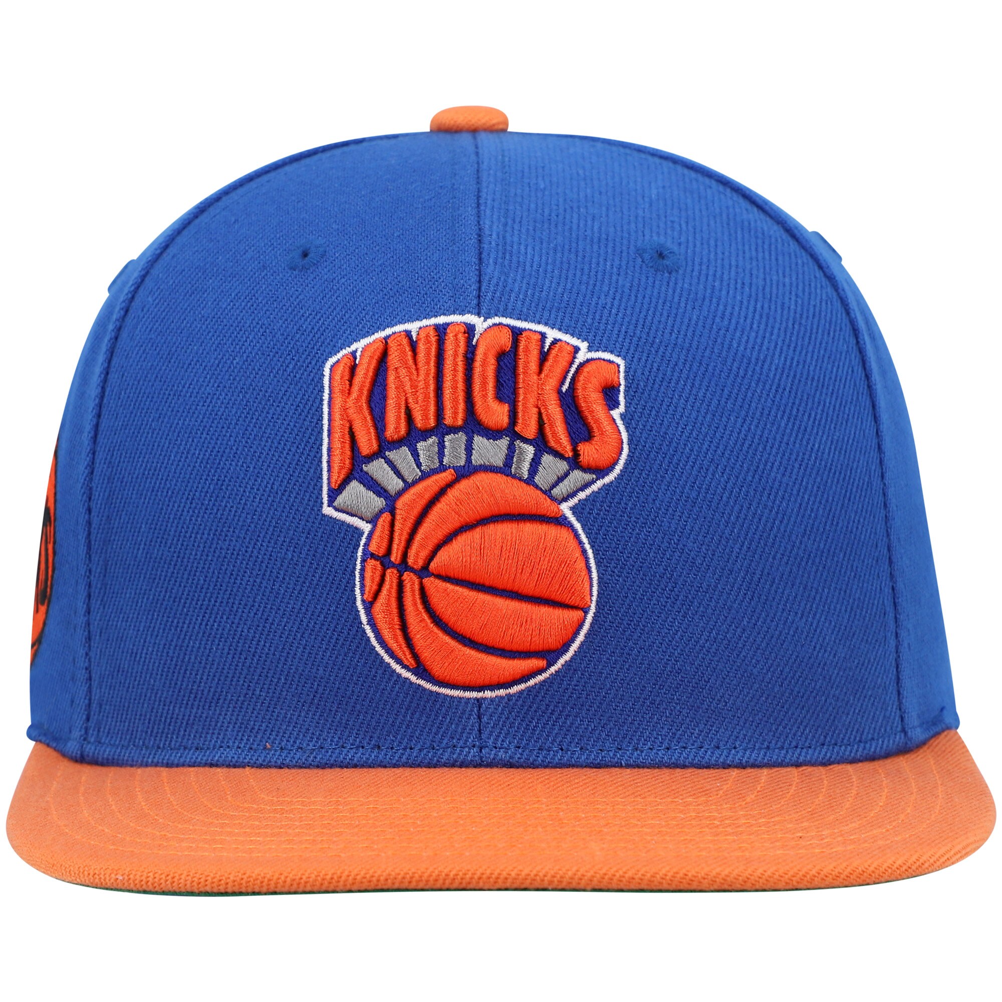 New York Knicks Mitchell & Ness Hardwood Classics Snapback Hat - Blue/Orange