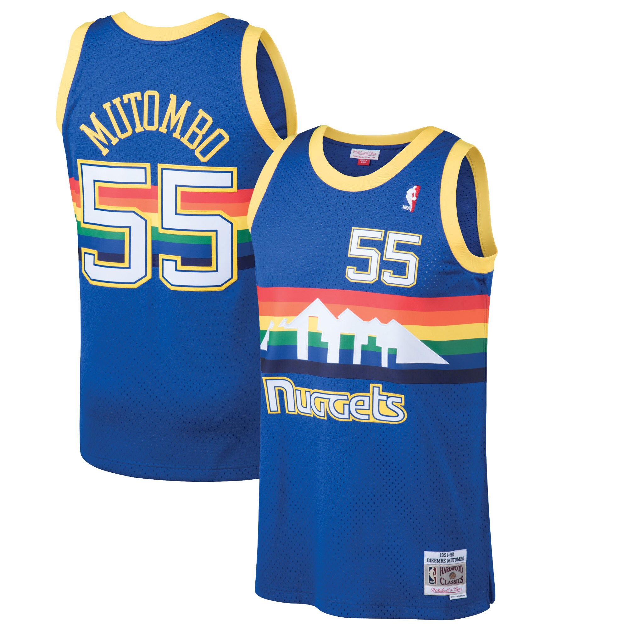 Dikembe Mutombo Denver Nuggets Mitchell & Ness Hardwood Classics Swingman Jersey - Blue