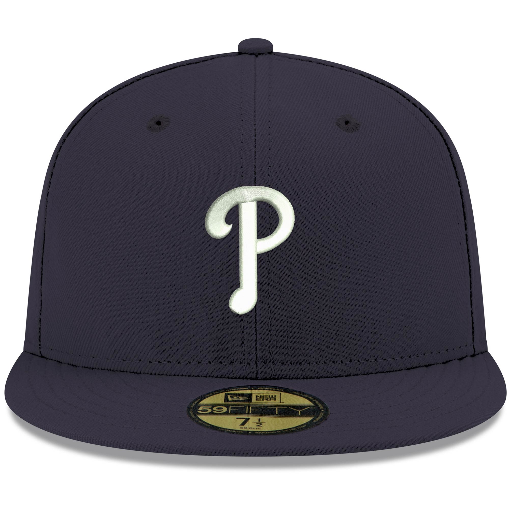Philadelphia Phillies New Era White Logo 59FIFTY Fitted Hat - Navy