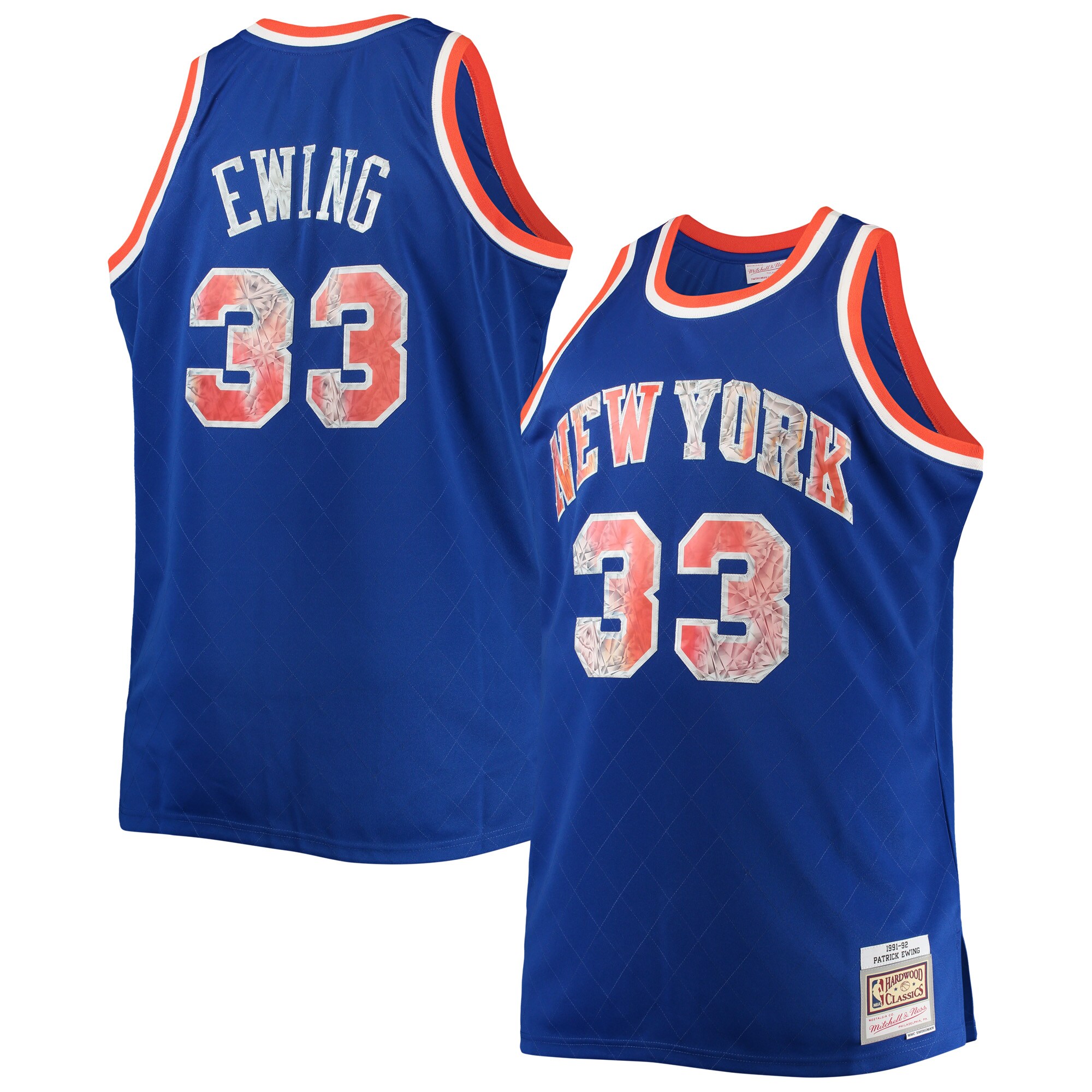 Patrick Ewing New York Knicks Mitchell & Ness Big & Tall 1991-92 NBA 75th Anniversary Diamond Swingman Jersey - Blue