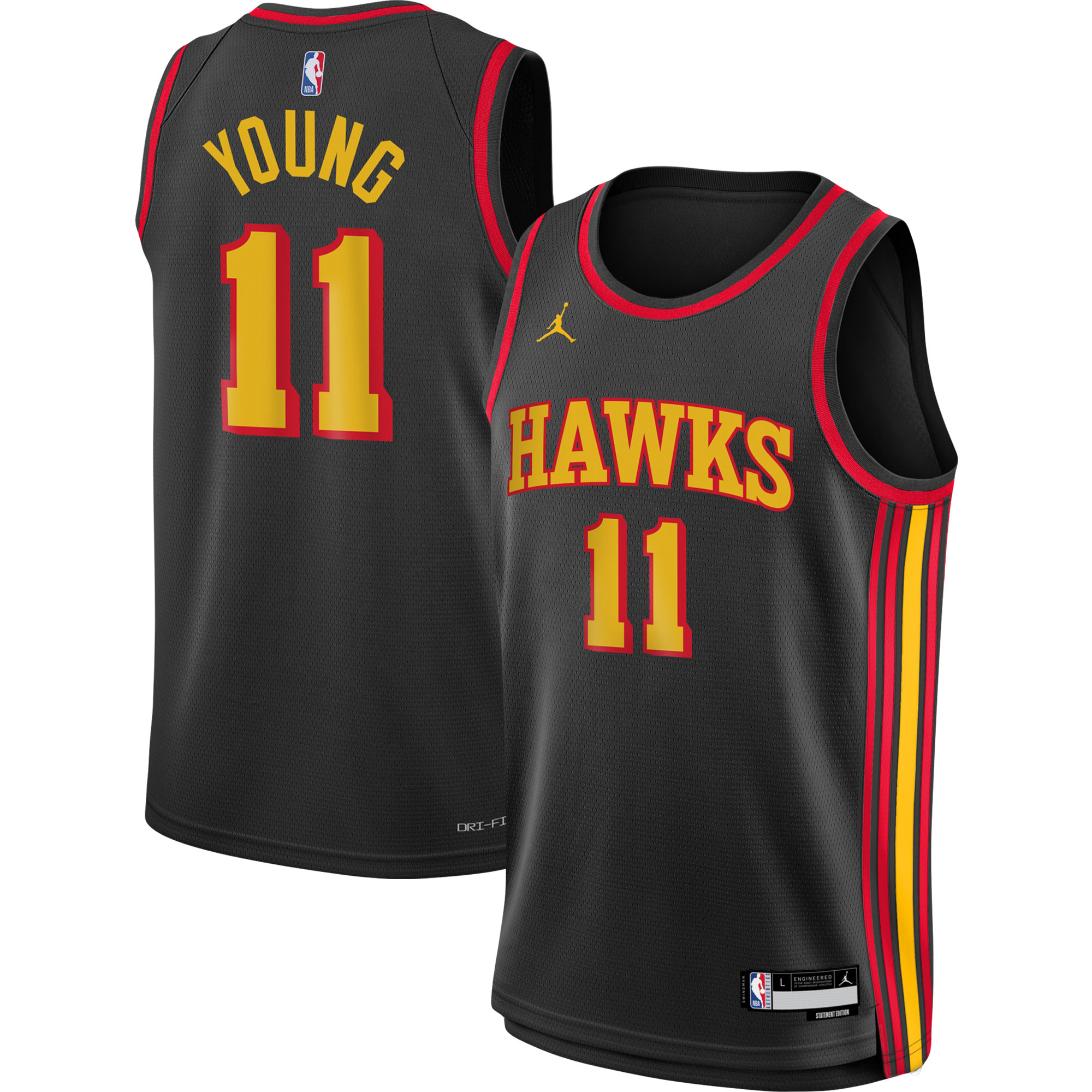 Trae Young Atlanta Hawks Jordans Brand Youth Swingman Jersey - Statement Edition - Black