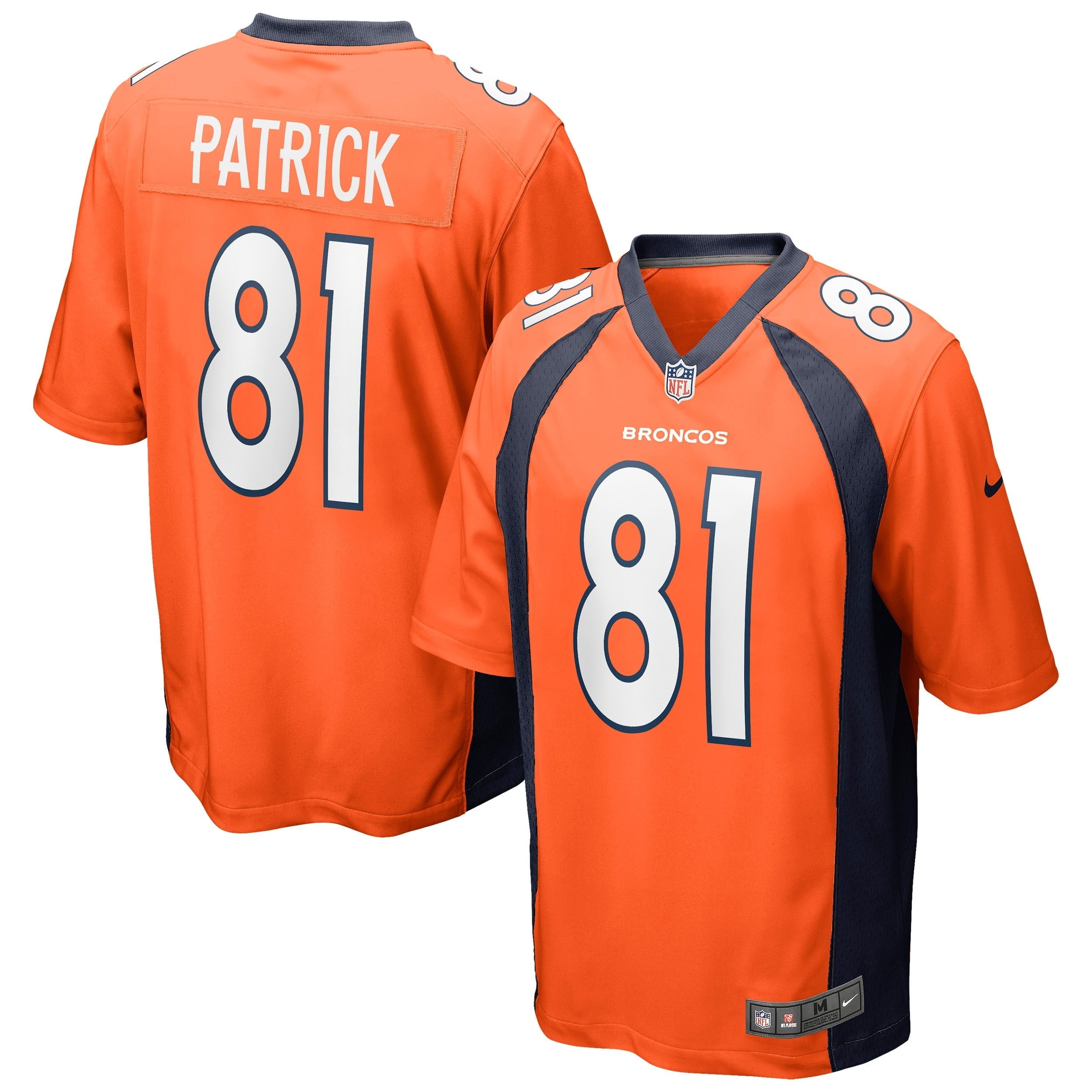 Men's Nike Tim Patrick Orange Denver Broncos Game Jersey