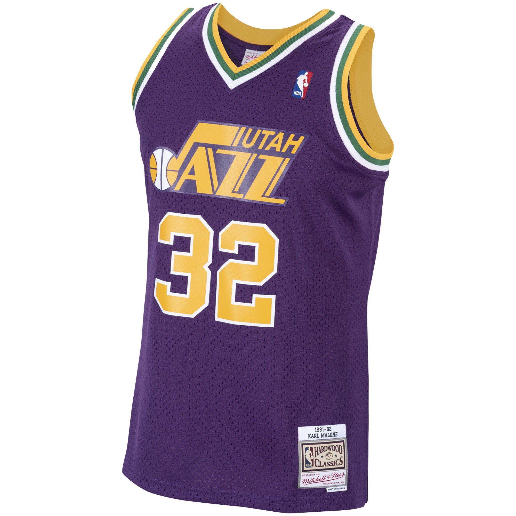 Karl Malone Utah Jazz Mitchell & Ness Hardwood Classics Swingman Jersey - Purple