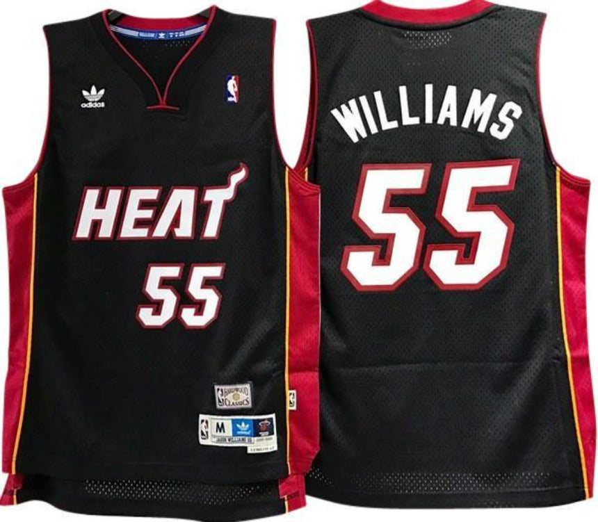 Men��s Miami Heat Jason Williams adidas Black Hardwood Classics Swingman Jersey