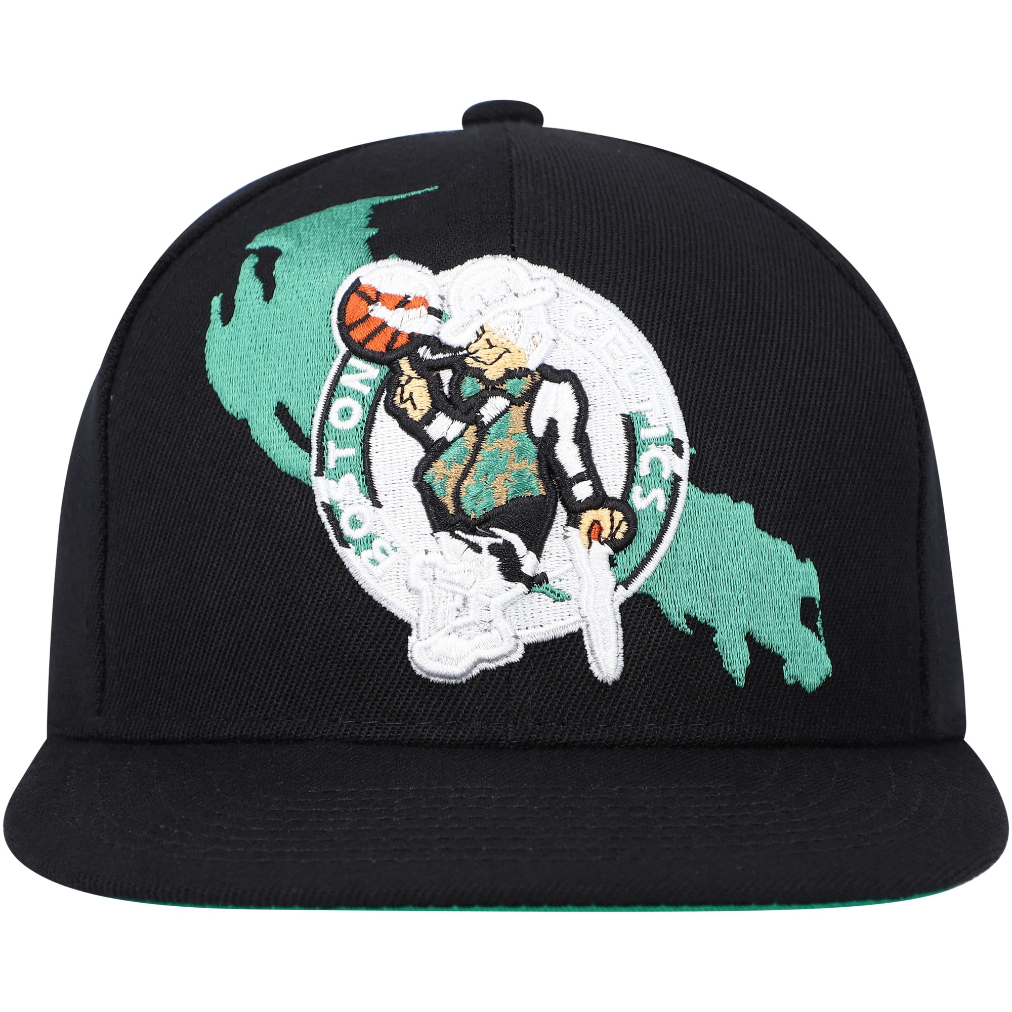 Boston Celtics Mitchell & Ness Paint By Numbers Snapback Hat - Black