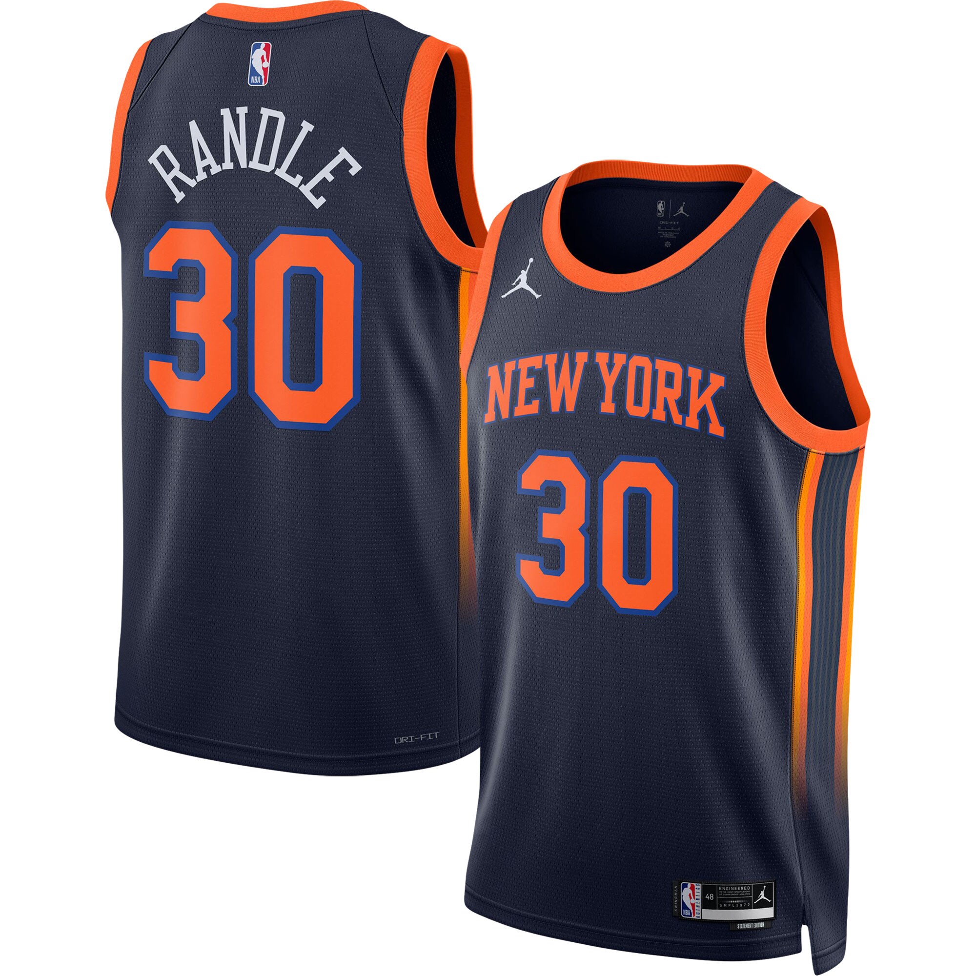 Julius Randle New York Knicks Jordans Brand Unisex Swingman Jersey - Statement Edition - Navy