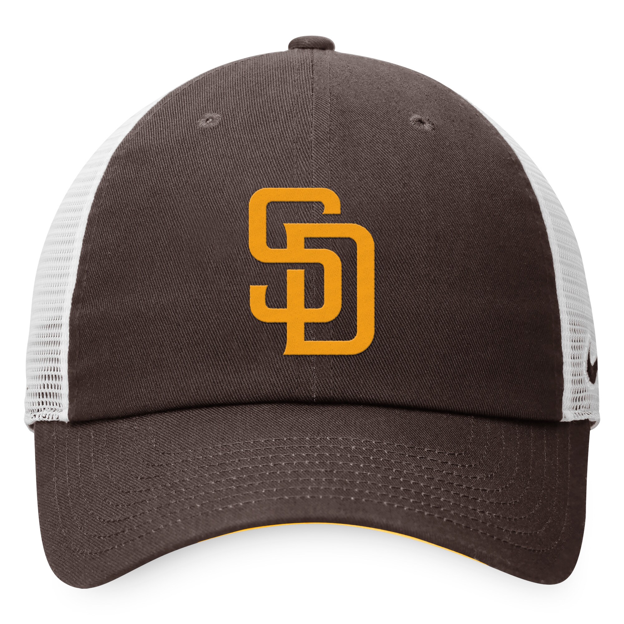 San Diego Padres Nike Heritage86 Lightweight Unstructured Adjustable Trucker Hat - Brown/White