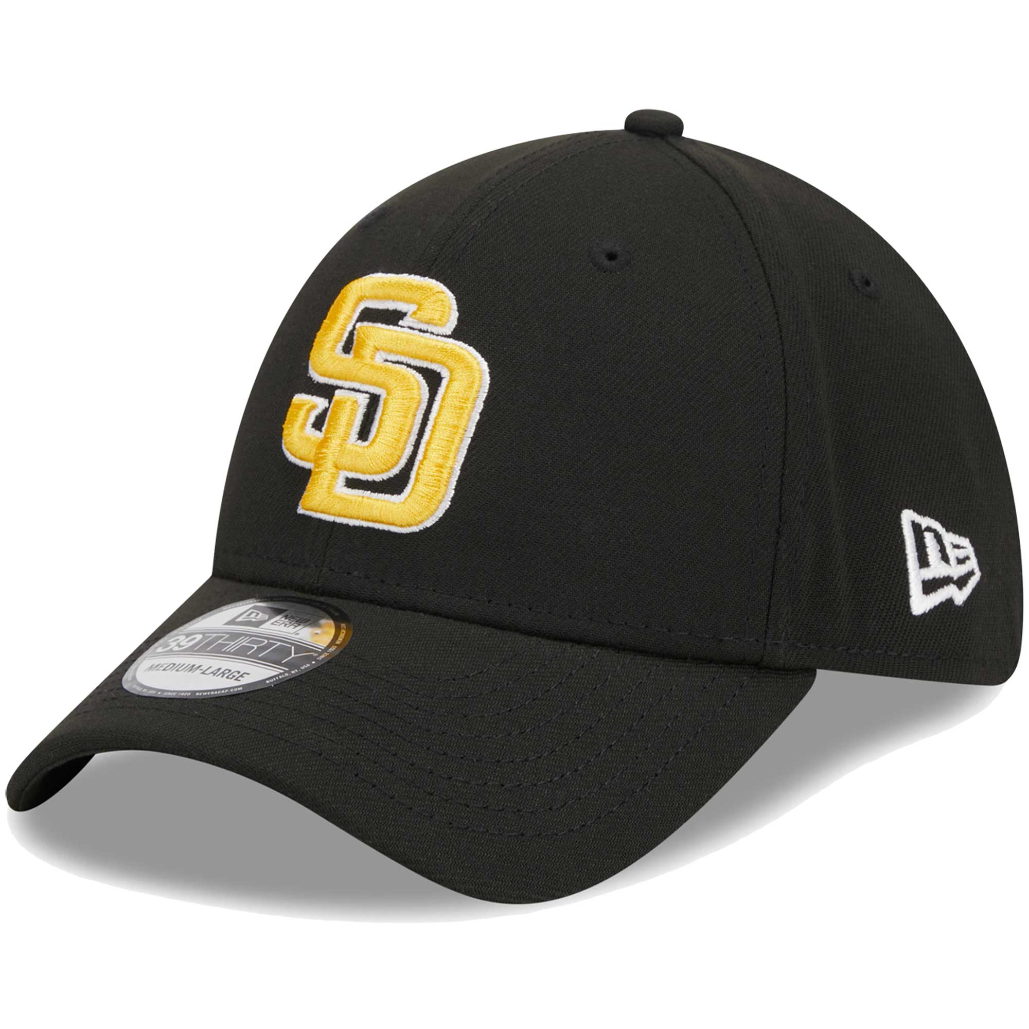 San Diego Padres New Era Logo 39THIRTY Flex Hat - Black