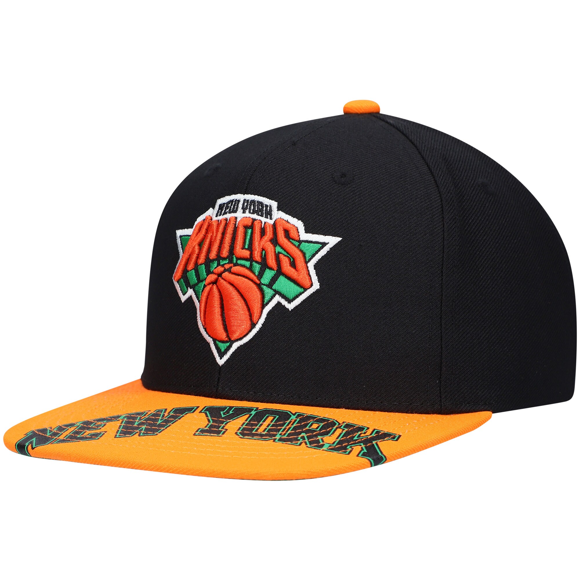 New York Knicks Mitchell & Ness x Lids Current Reload 3.0 Snapback Hat - Black/Orange