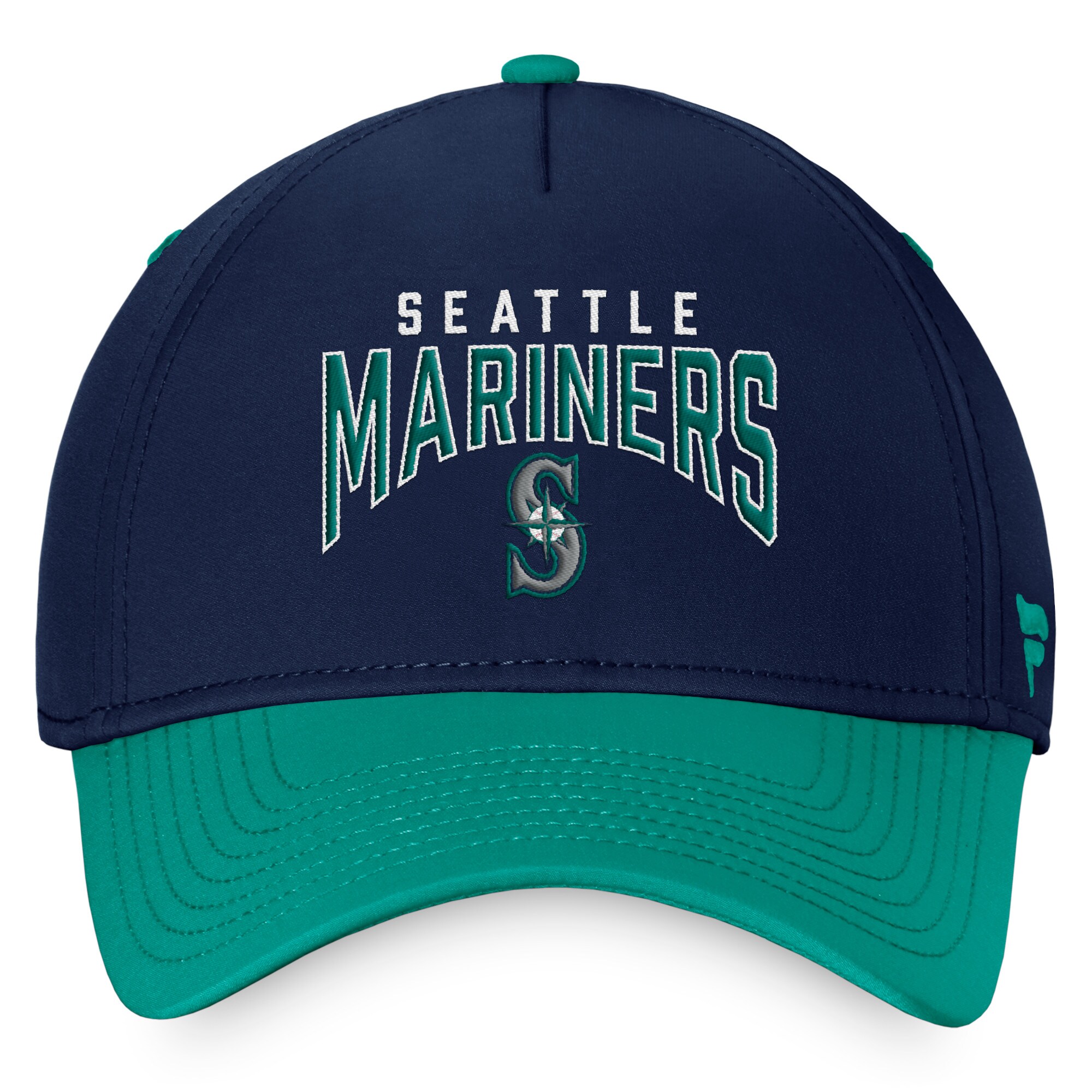 Seattle Mariners Fanatics Branded Stacked Logo Flex Hat - Navy/Aqua