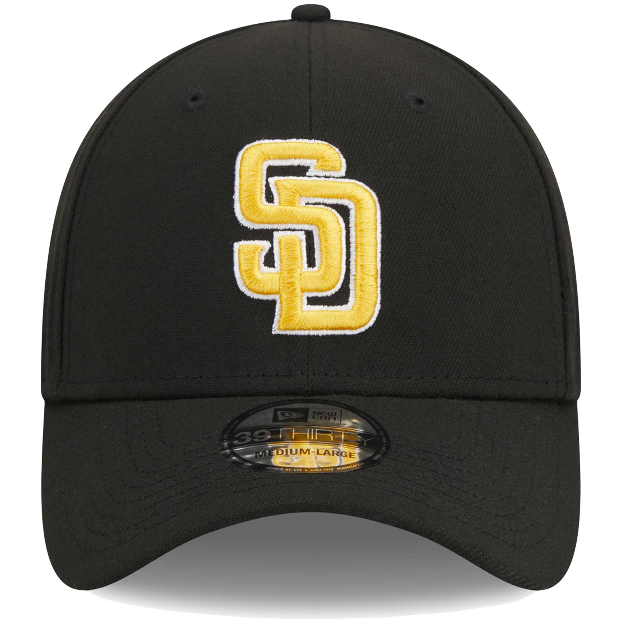 San Diego Padres New Era Logo 39THIRTY Flex Hat - Black