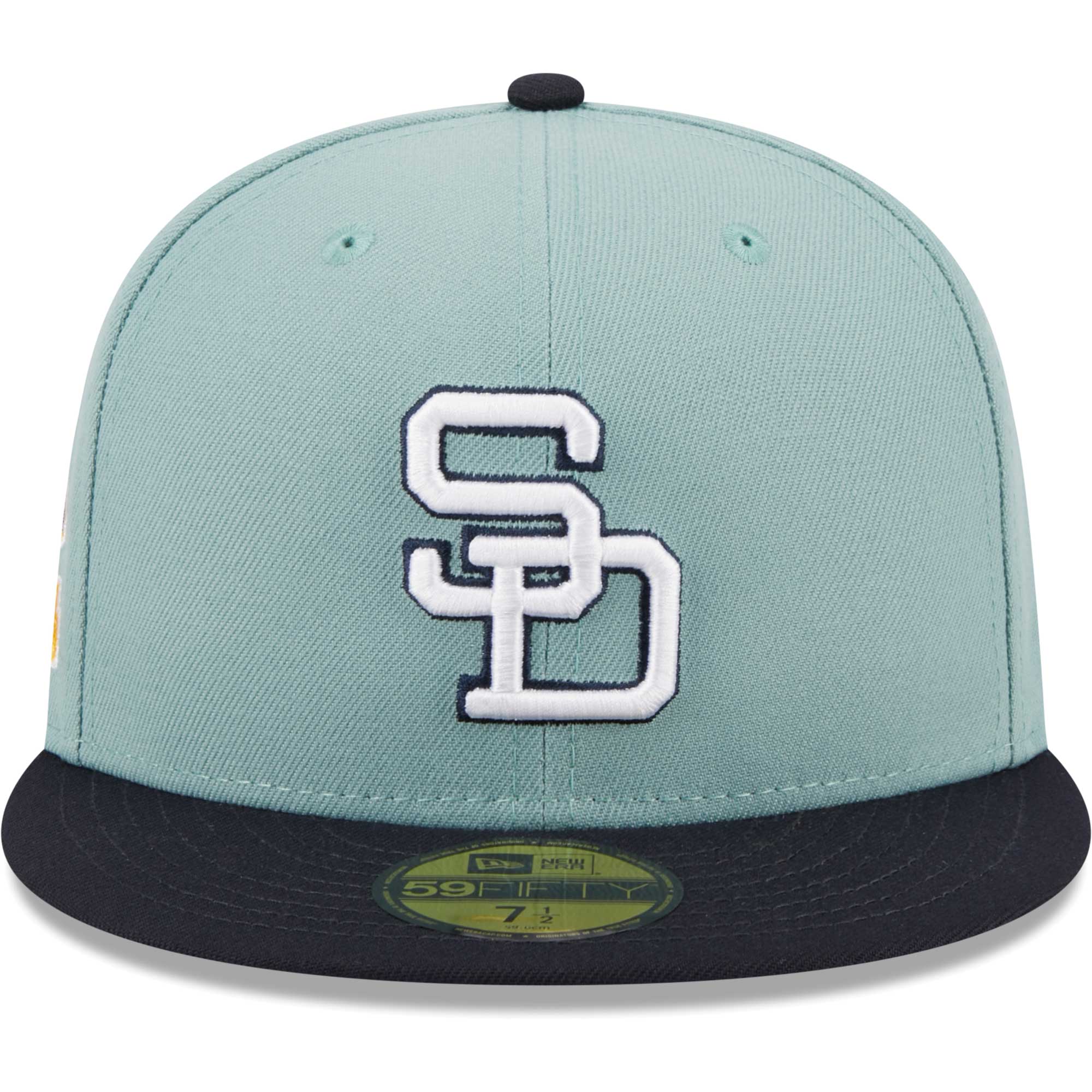 San Diego Padres New Era Beach Kiss 59FIFTY Fitted Hat - Light Blue/Navy