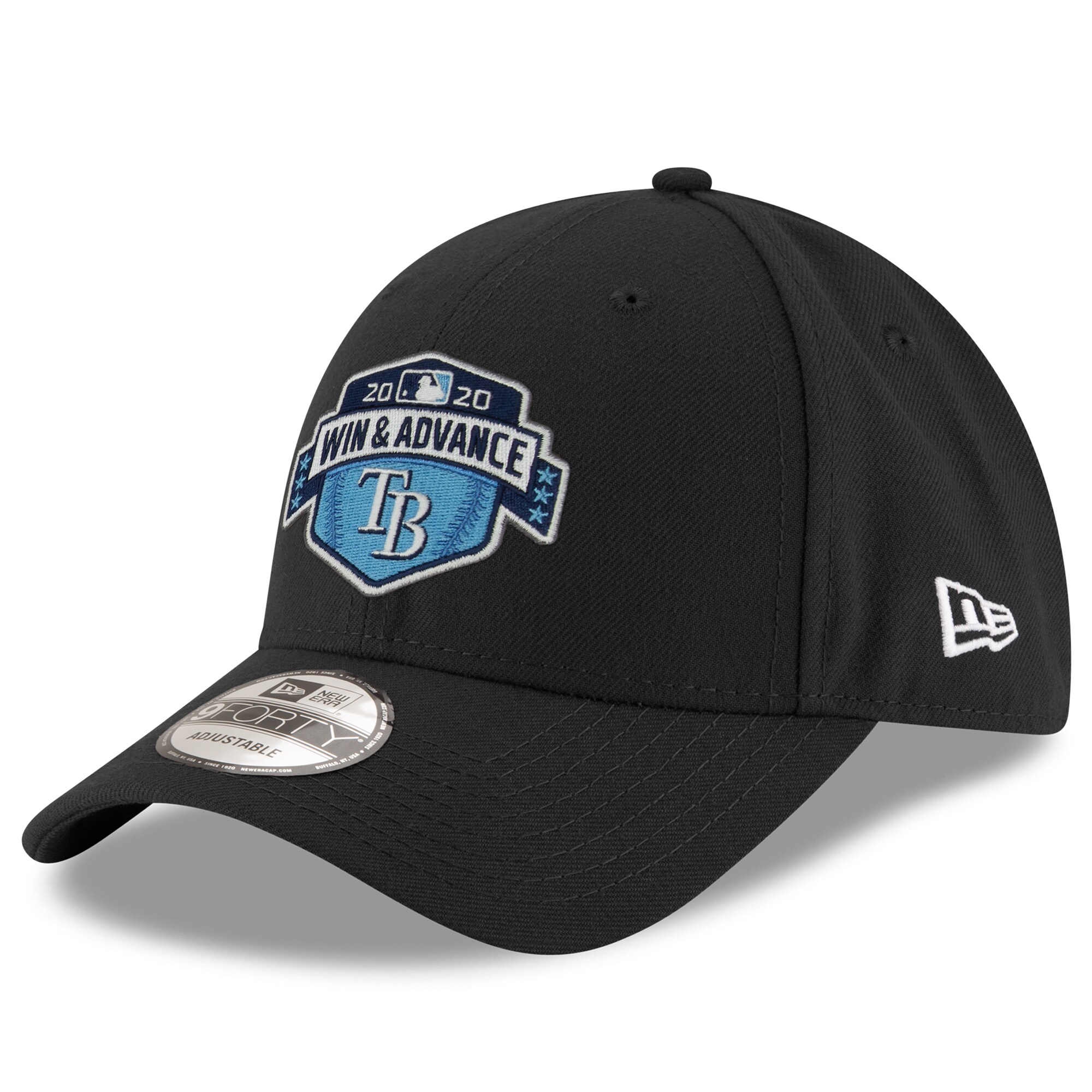 Tampa Bay Rays New Era 2020 Division Series Winner Locker Room 9FORTY Adjustable Hat - Black