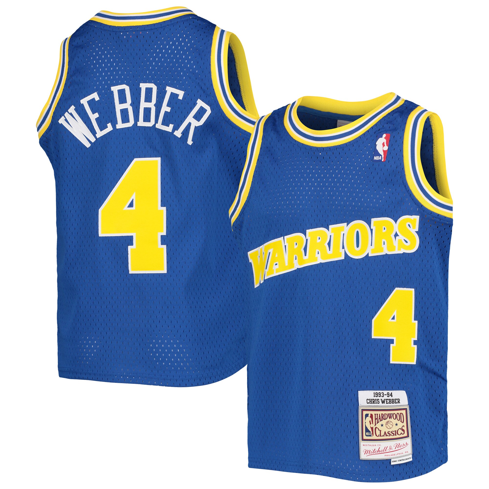 Chris Webber Golden State Warriors Mitchell & Ness Youth 1993-94 Hardwood Classics Swingman Jersey - Royal
