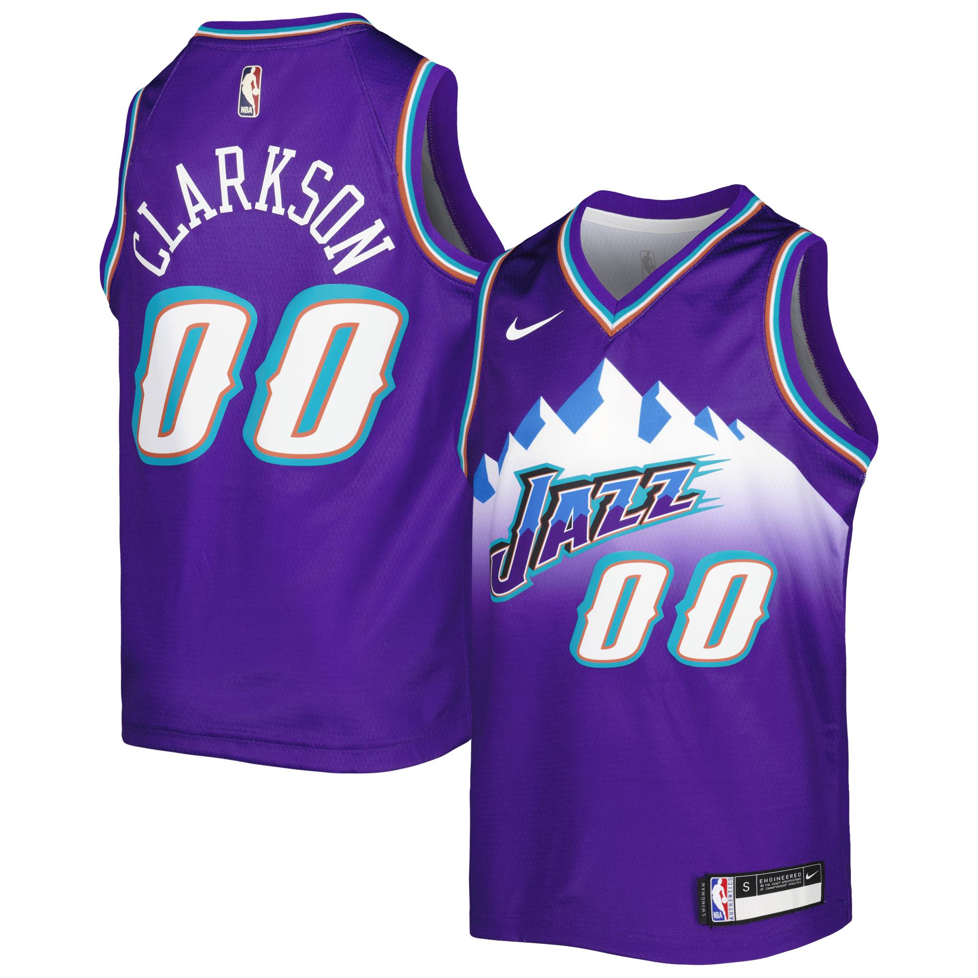 Jordans Clarkson Utah Jazz Nike Youth 2022/23 Swingman Jersey - Classic Edition - Purple
