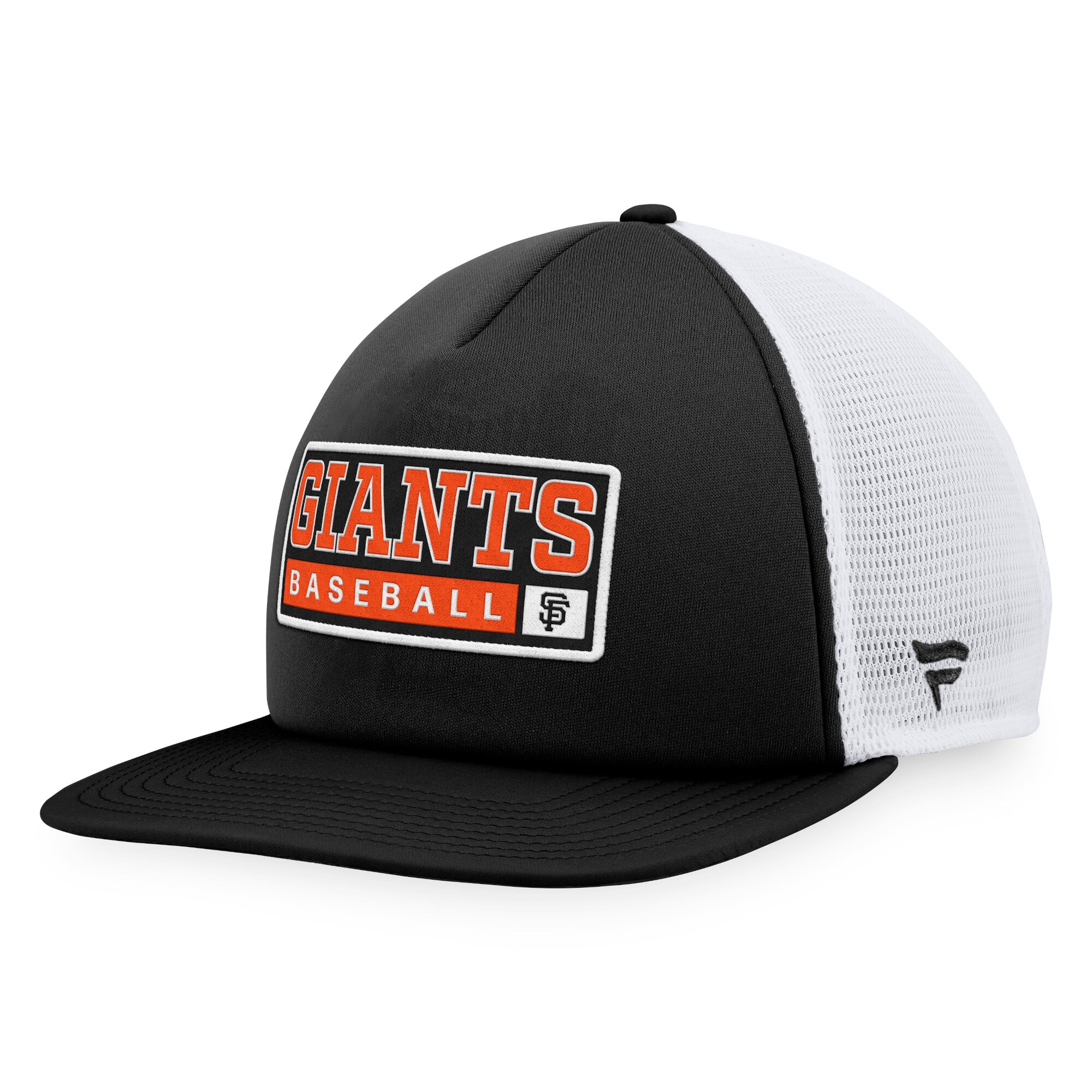 San Francisco Giants Majestic Foam Trucker Snapback Hat - Black/White