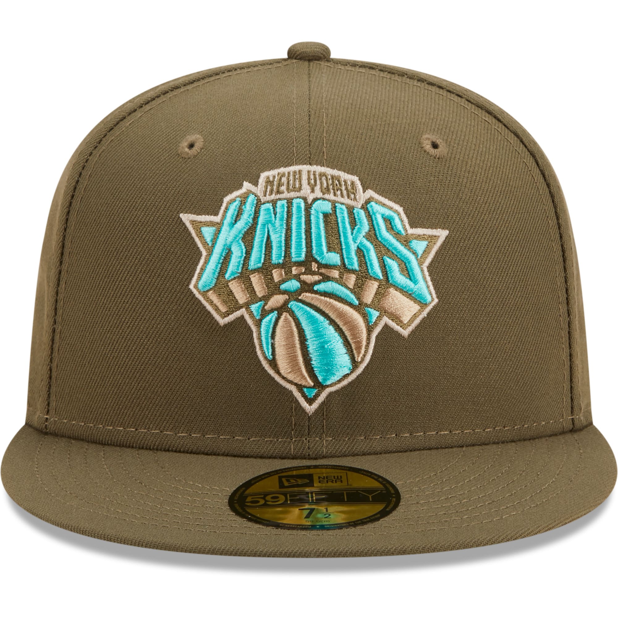 New York Knicks New Era Army 59FIFTY Fitted Hat - Olive