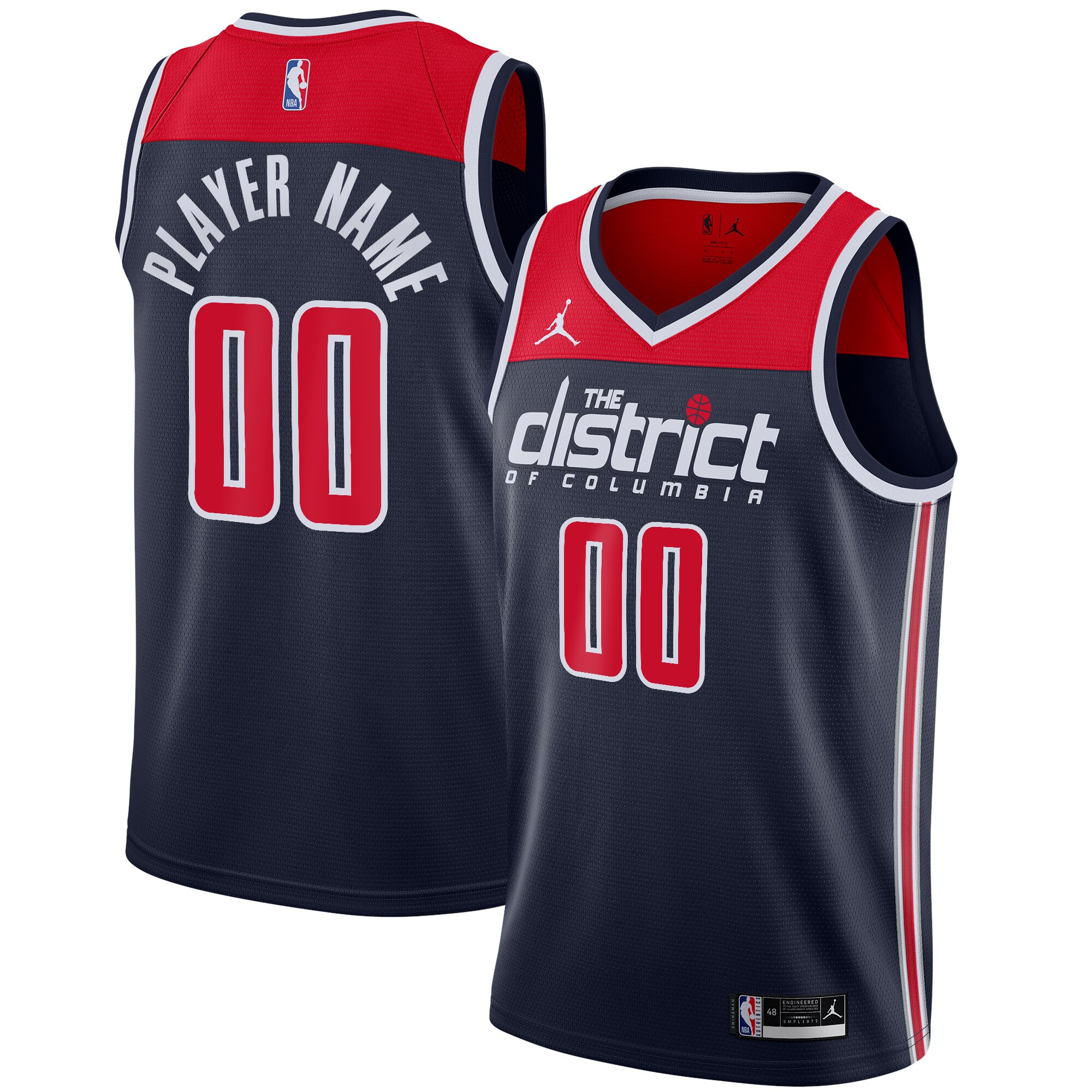 Washington Wizards Jordans Brand Swingman Custom Jersey - Statement Edition - Navy