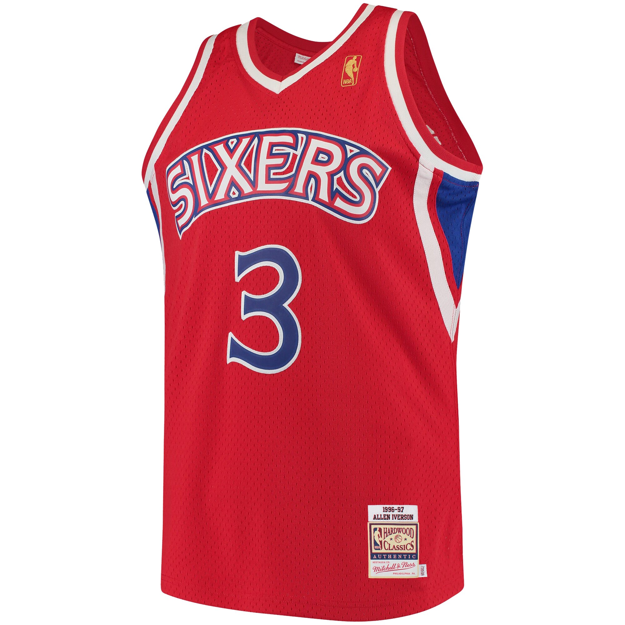 Allen Iverson Philadelphia 76ers Mitchell & Ness Hardwood Classics Authentic Jersey - Red
