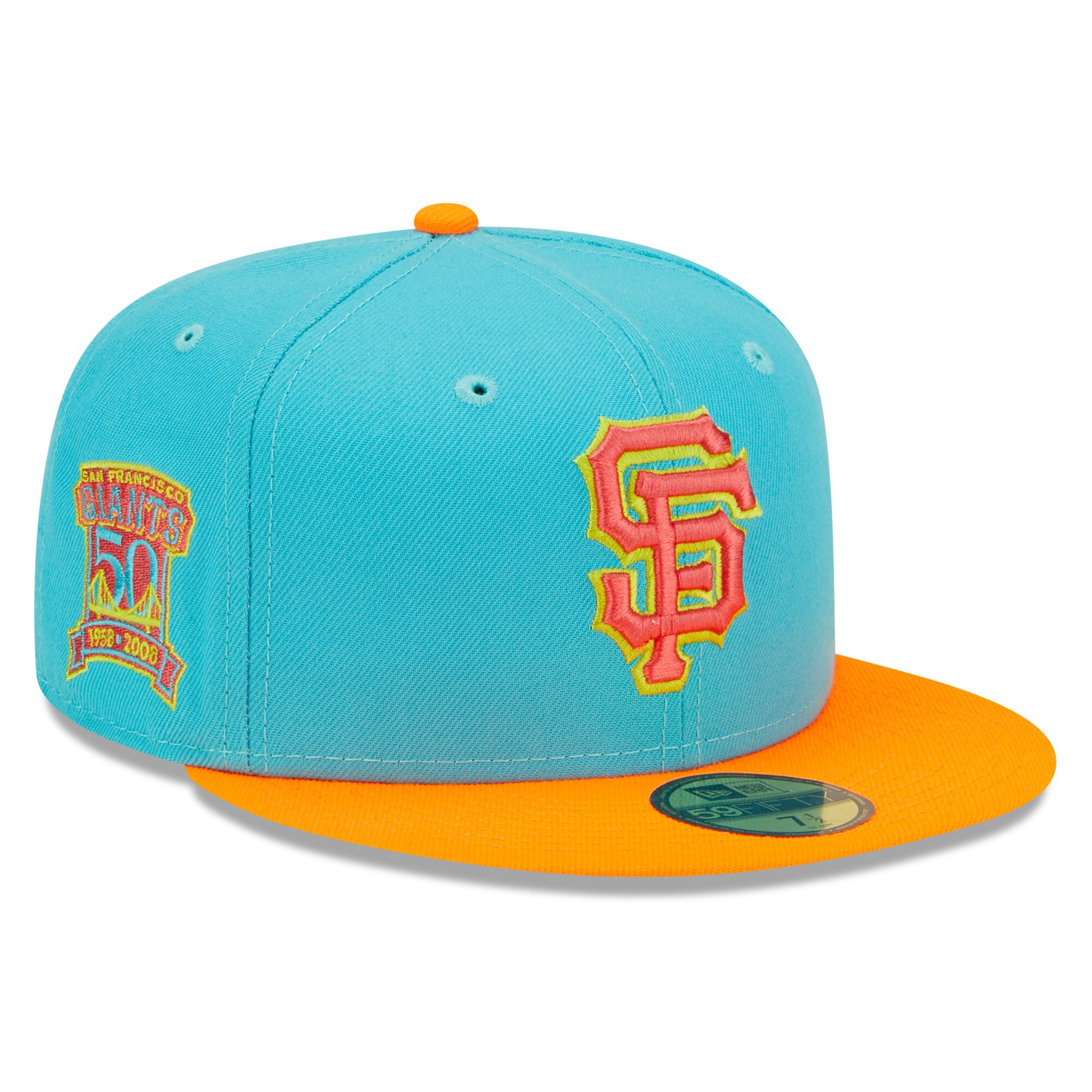 San Francisco Giants New Era Vice Highlighter 59FIFTY Fitted Hat - Blue/Orange