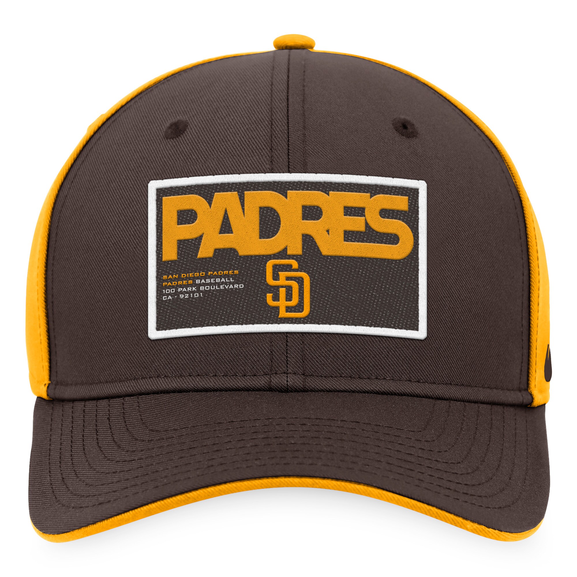 San Diego Padres Nike Classic99 Colorblock Performance Snapback Hat - Brown/Gold