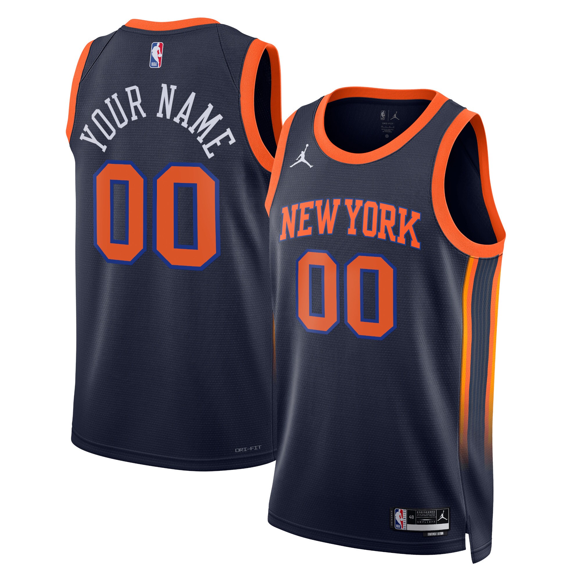 New York Knicks Jordans Brand Unisex 2022/23 Swingman Custom Jersey - Statement Edition - Navy