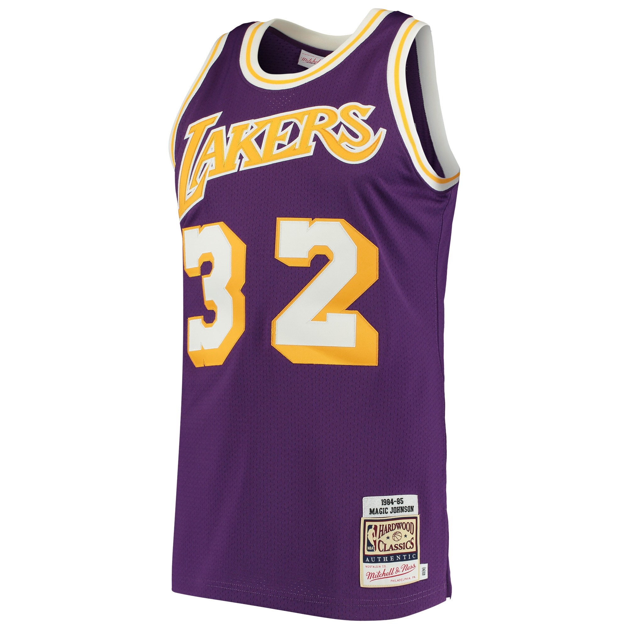 Magic Johnson Los Angeles Lakers Mitchell & Ness 1984 Hardwood Classics Authentic Jersey - Purple
