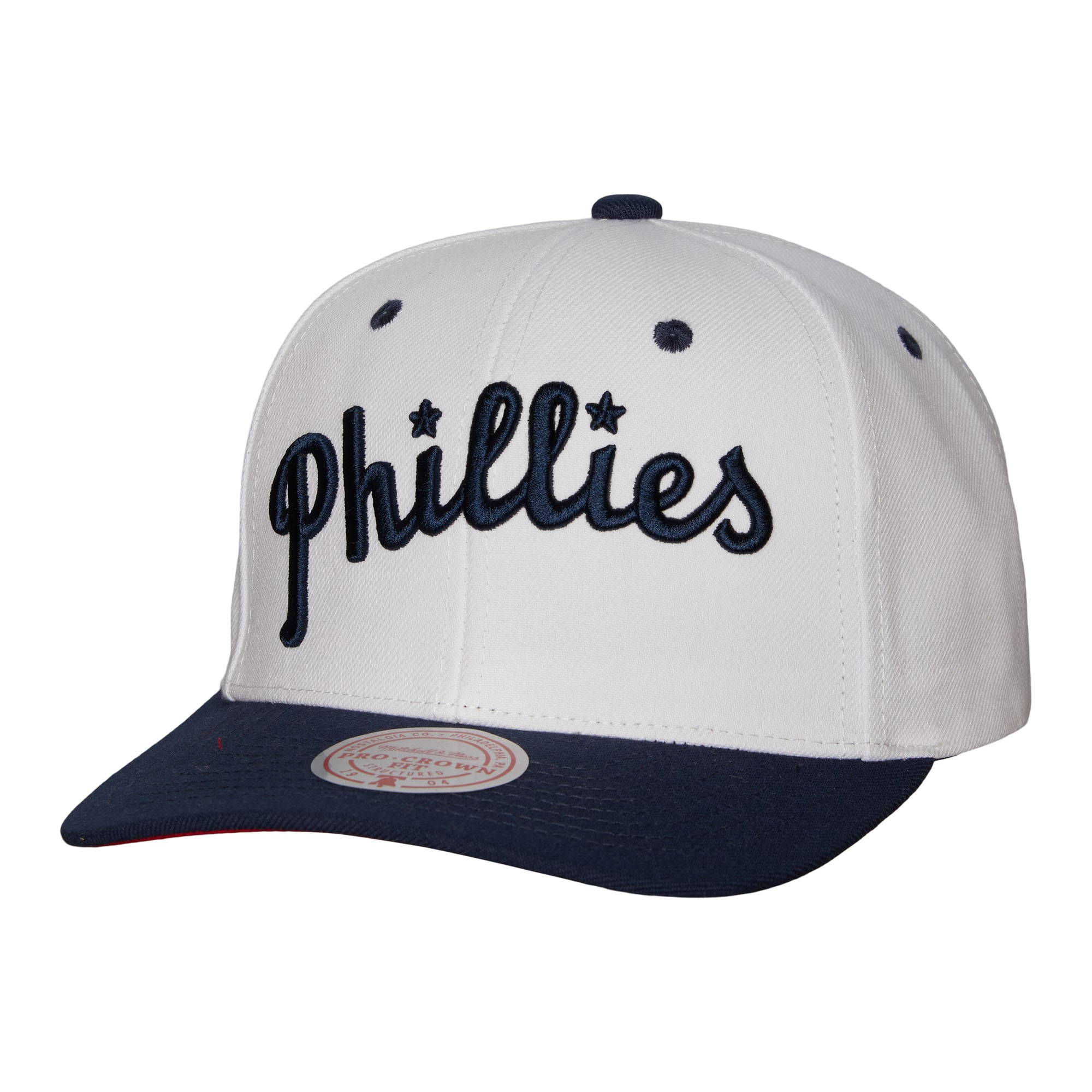 Philadelphia Phillies Mitchell & Ness Cooperstown Collection Pro Crown Snapback Hat - White