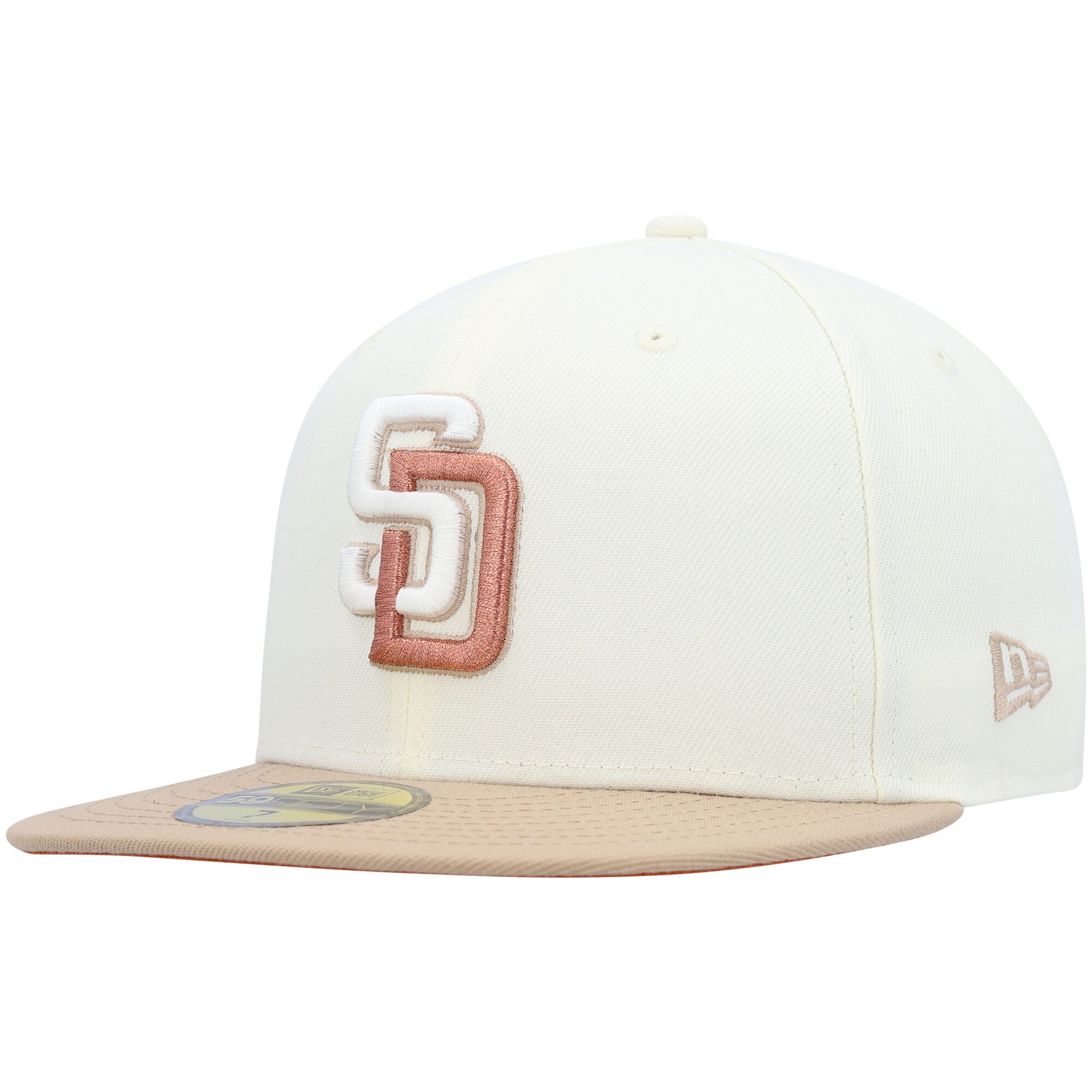San Diego Padres New Era Chrome Camel Rust Undervisor 59FIFTY Fitted Hat - Cream