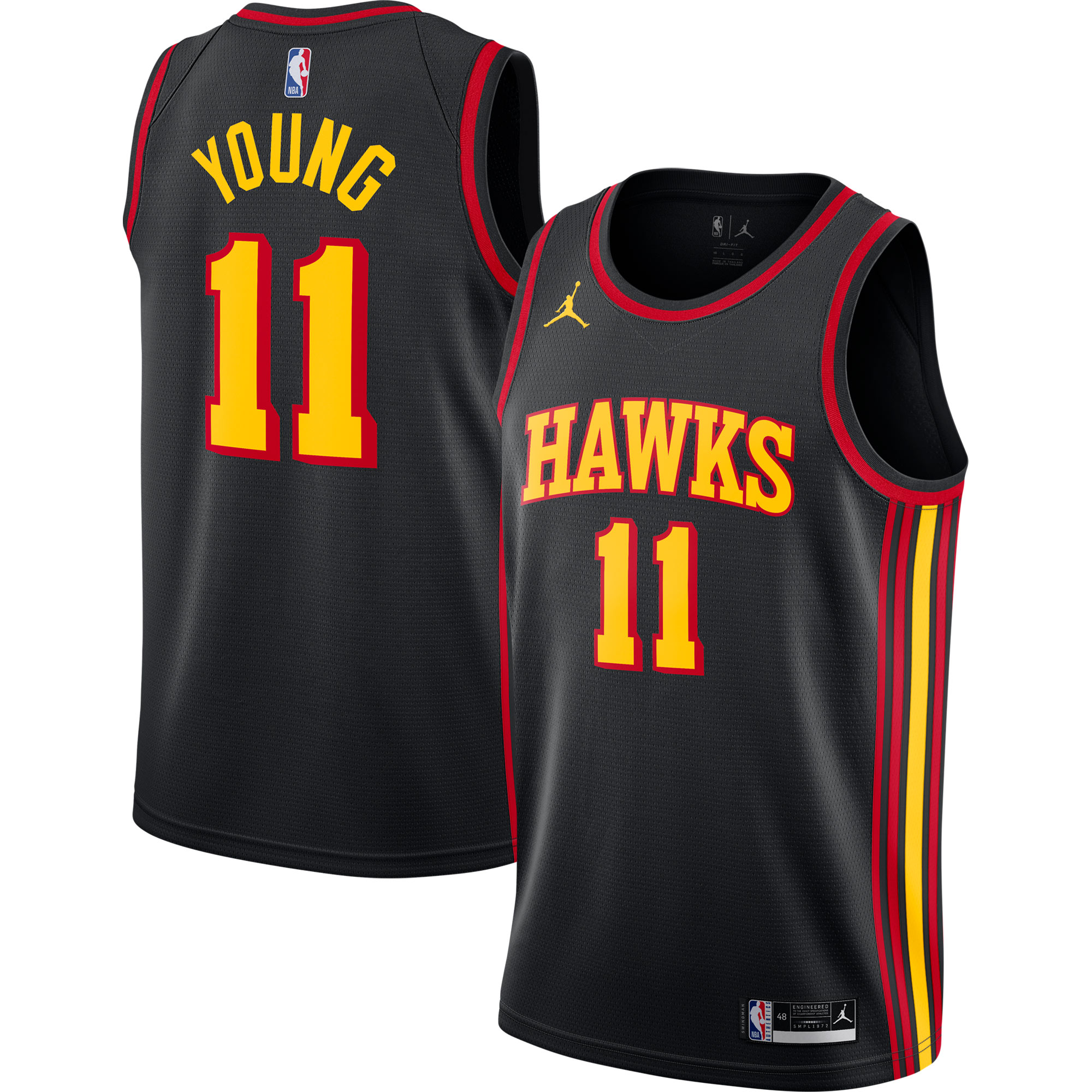 Trae Young Atlanta Hawks Jordans Brand 2020/21 Swingman Jersey - Statement Edition - Black