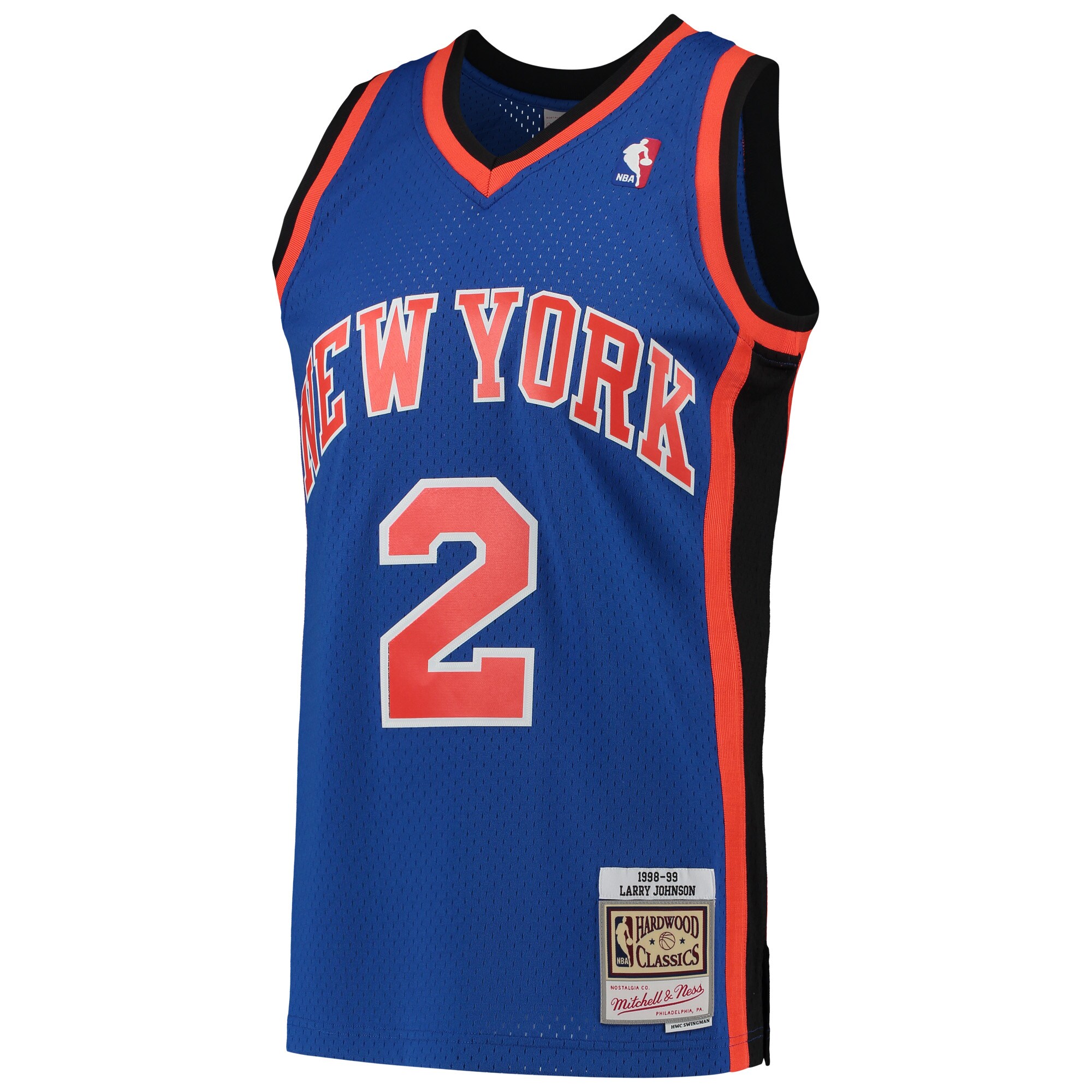 Larry Johnson New York Knicks Mitchell & Ness Hardwood Classics Swingman Jersey - Blue