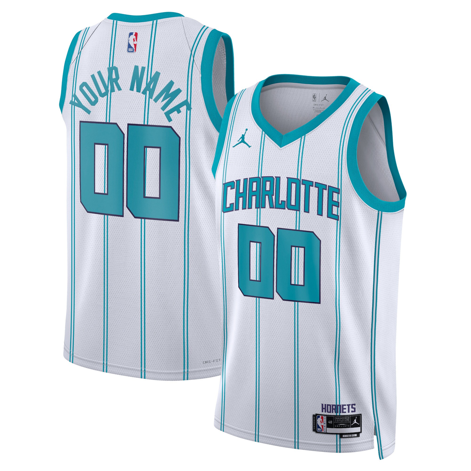 Charlotte Hornets Jordans Brand Unisex Swingman Custom Jersey White - Icon Edition