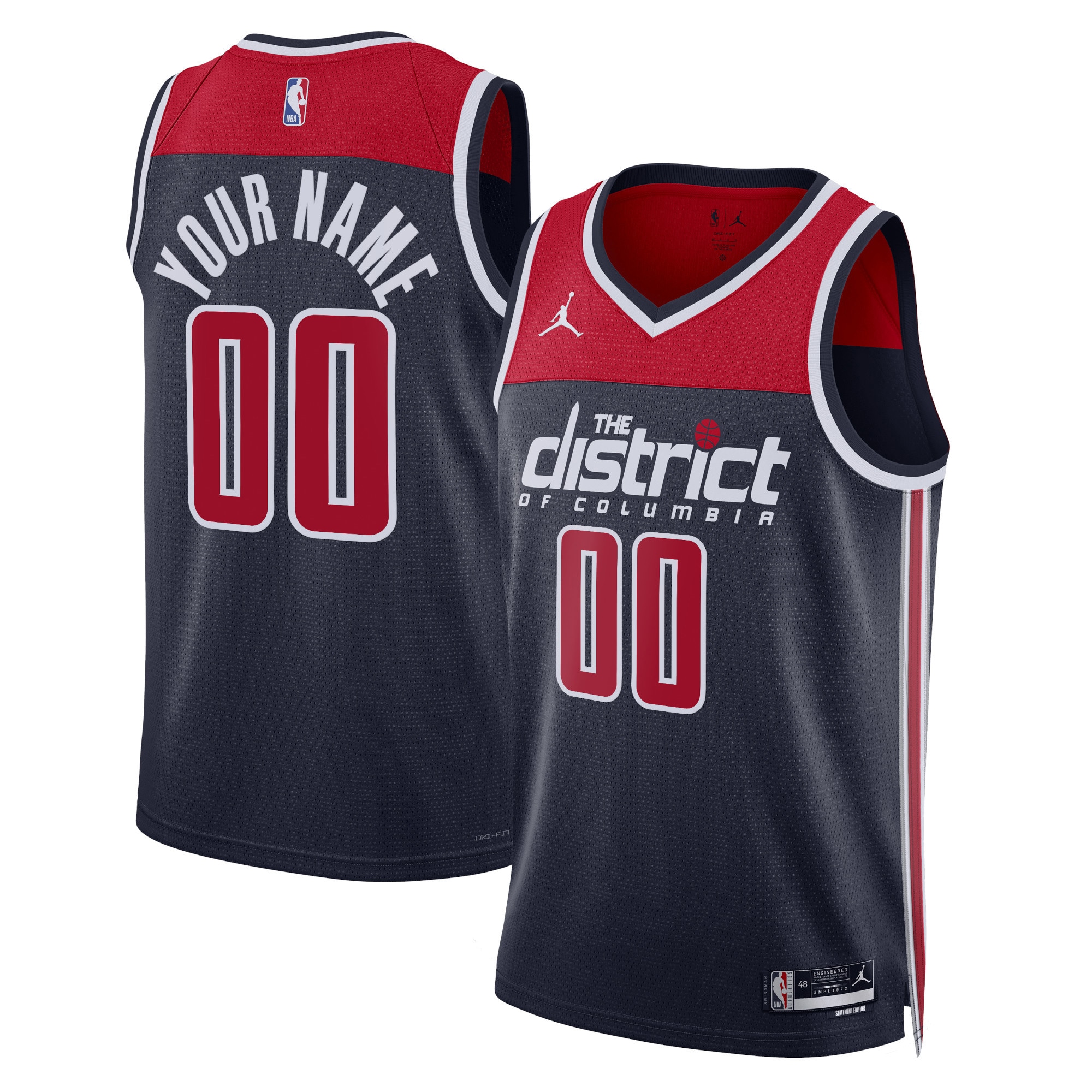 Washington Wizards Jordans Brand Unisex 2022/23 Swingman Custom Jersey - Statement Edition - Navy