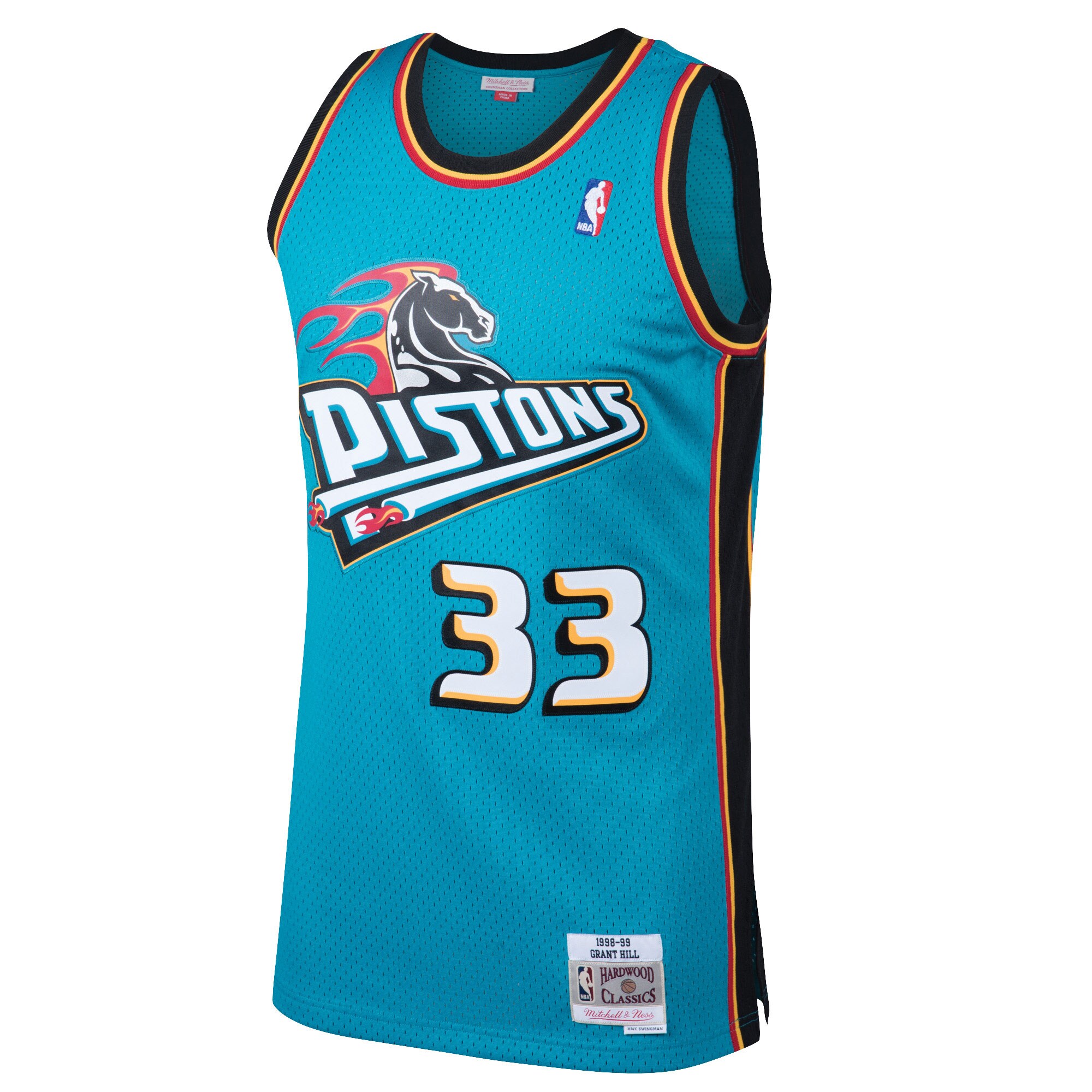 Grant Hill Detroit Pistons Mitchell & Ness Hardwood Classics Swingman Jersey - Teal