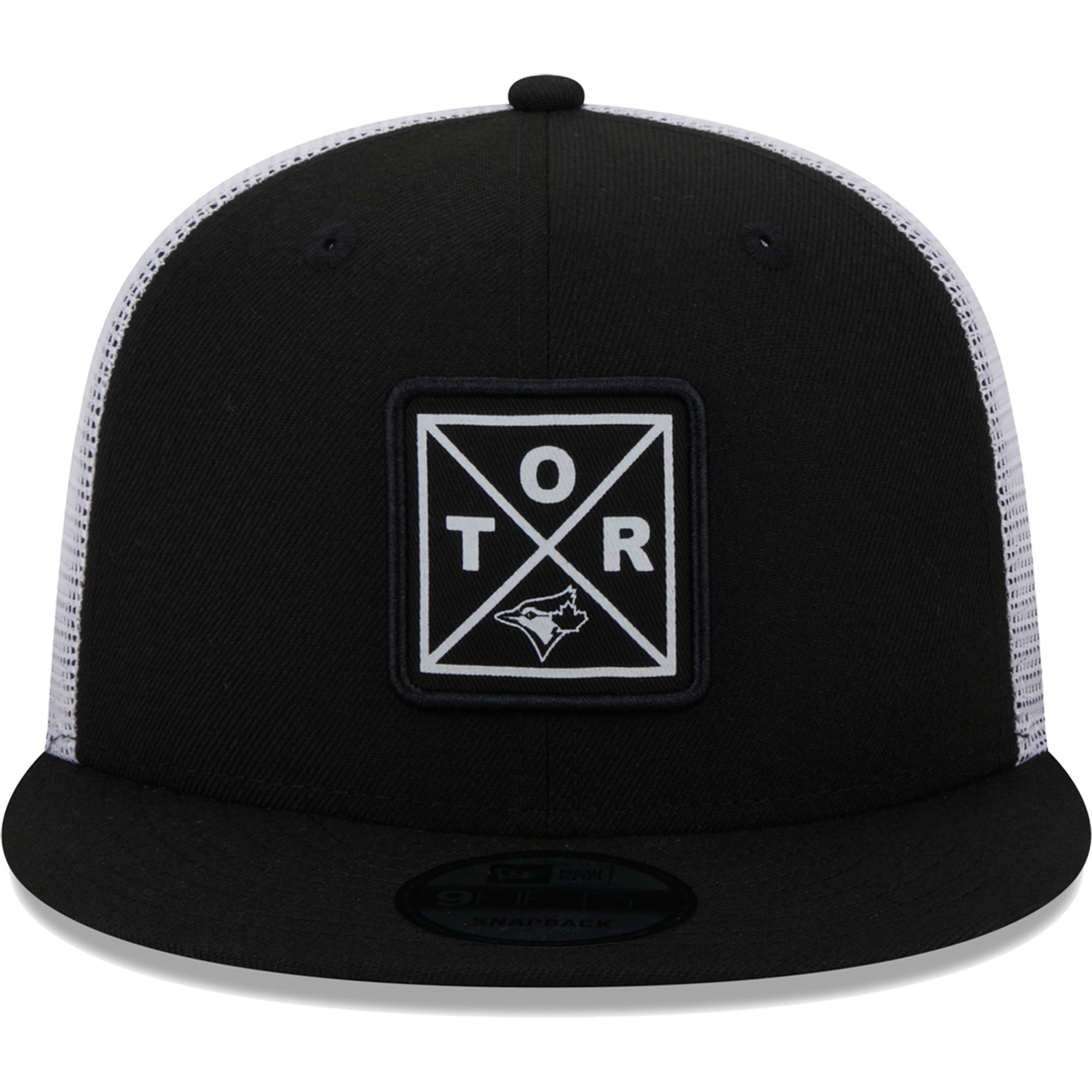 Toronto Blue Jays New Era Vert Squared Trucker 9FIFTY Snapback Hat - Black