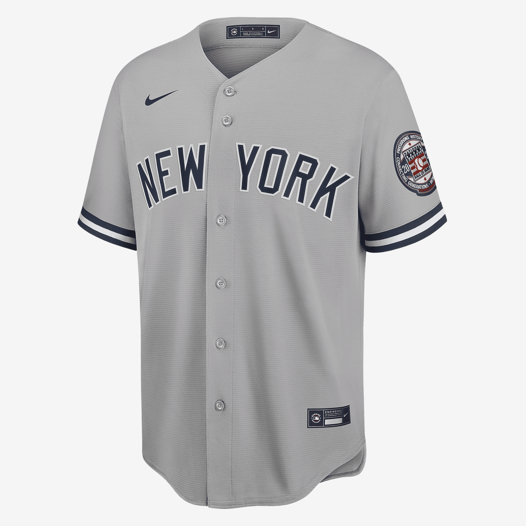 MLB New York Yankees 2020 Hall of Fame Induction (Derek Jeter) Men's Replica Baseball Jersey - Base Grey