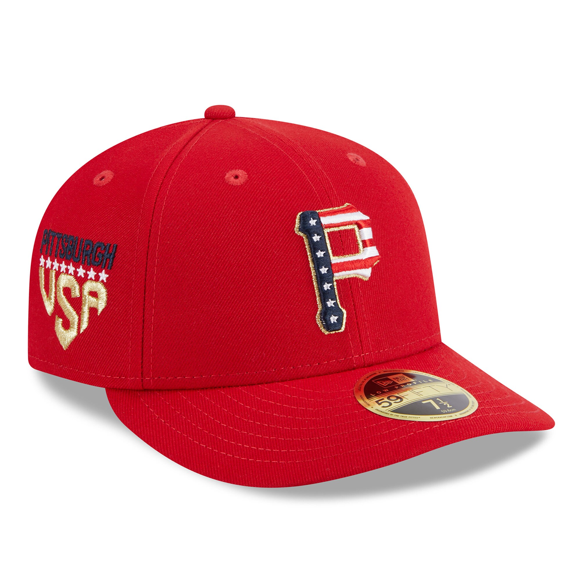 Pittsburgh Pirates New Era 2023 Fourth of July Low Profile 59FIFTY Fitted Hat - Red