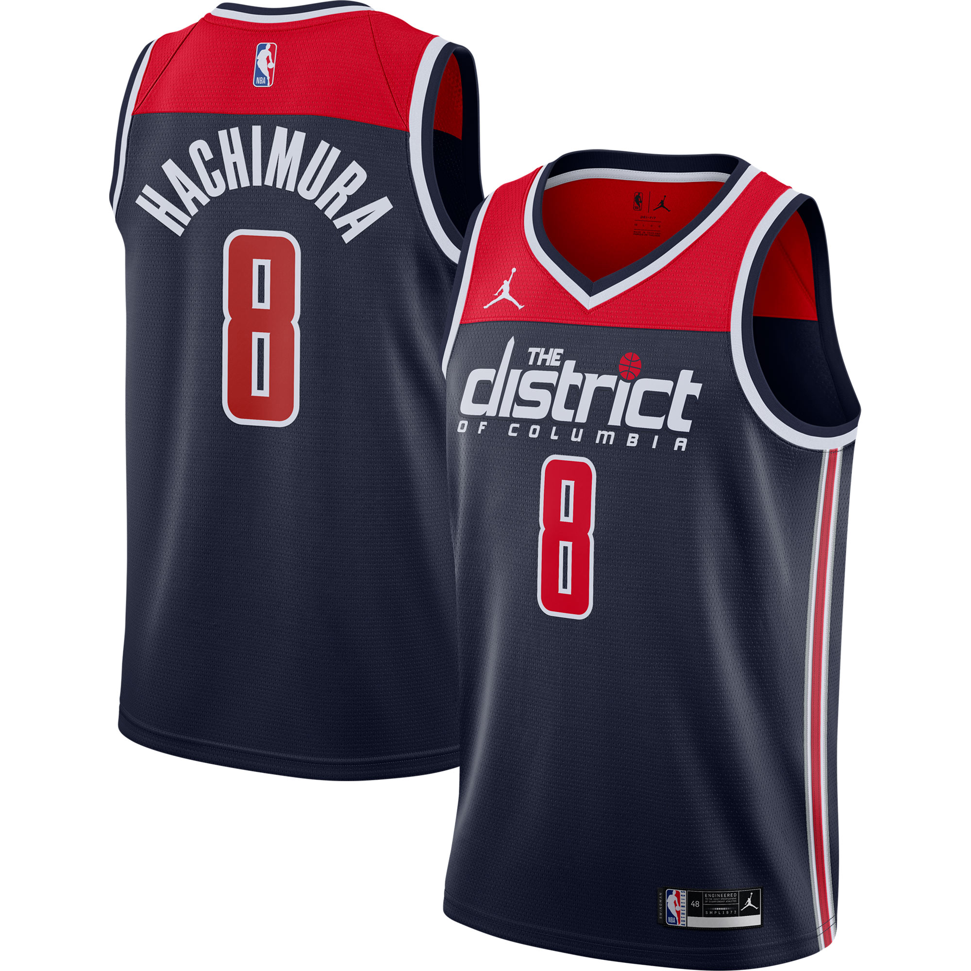 Rui Hachimura Washington Wizards Jordans Brand 2020/21 Swingman Player Jersey - Statement Edition - Navy