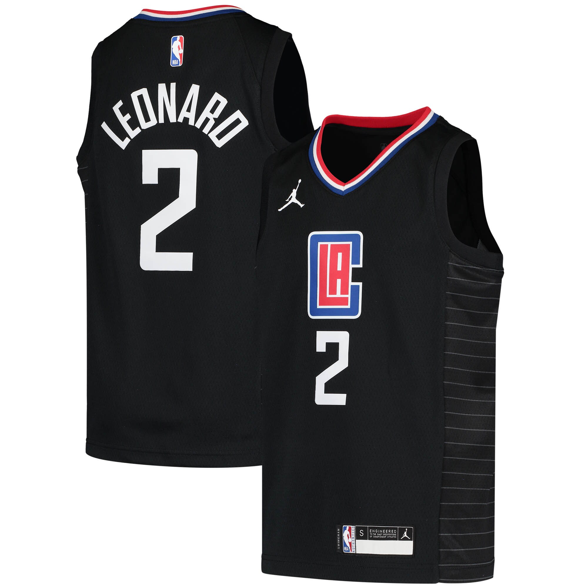 Kawhi Leonard LA Clippers Jordans Brand Youth 2020/21 Swingman Player Jersey - Black - Statement Edition
