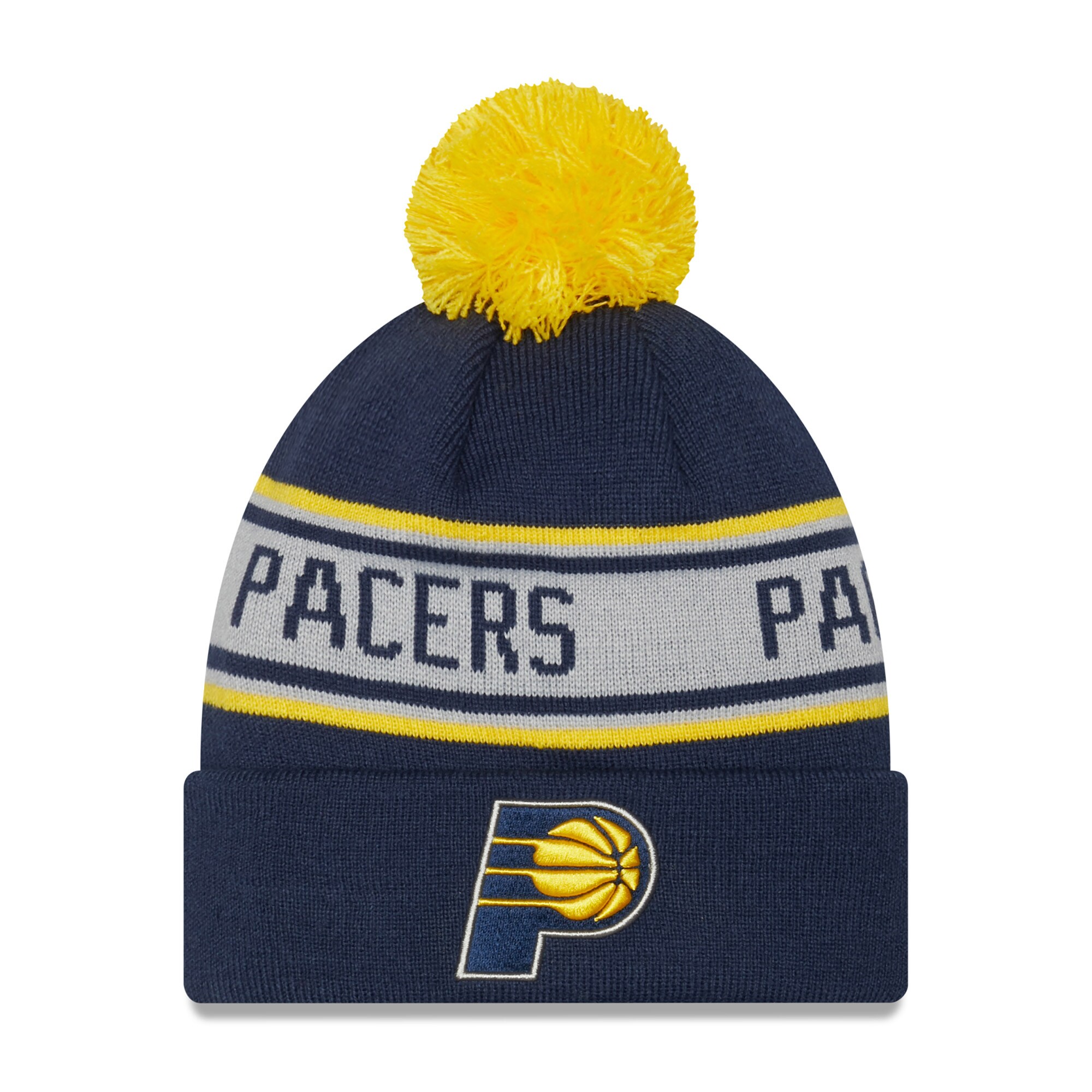 Indiana Pacers New Era Repeat Cuffed Knit Hat with Pom - Navy