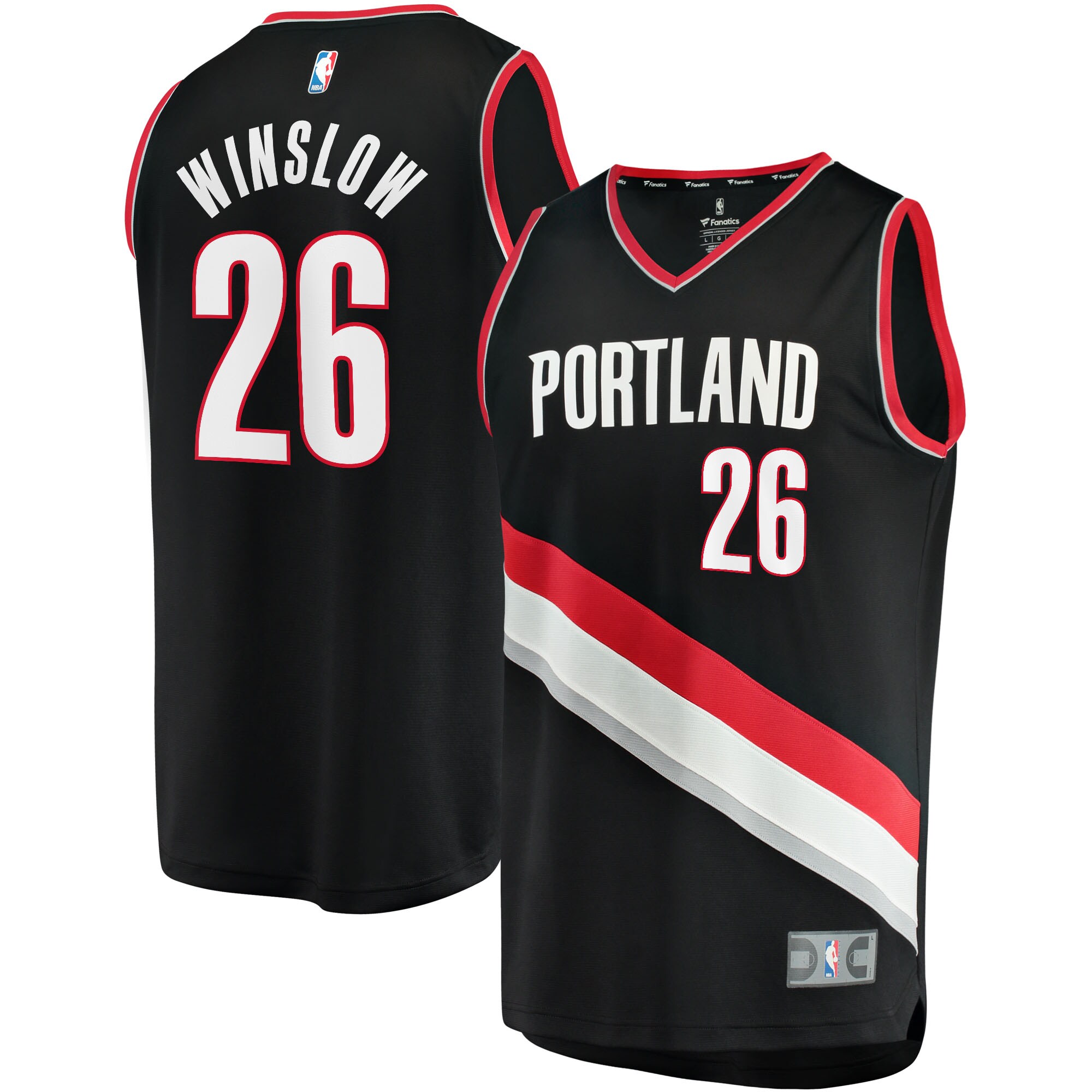 Justise Winslow Portland Trail Blazers Fanatics Branded 2021/22 Fast Break Replica Jersey - Icon Edition - Black