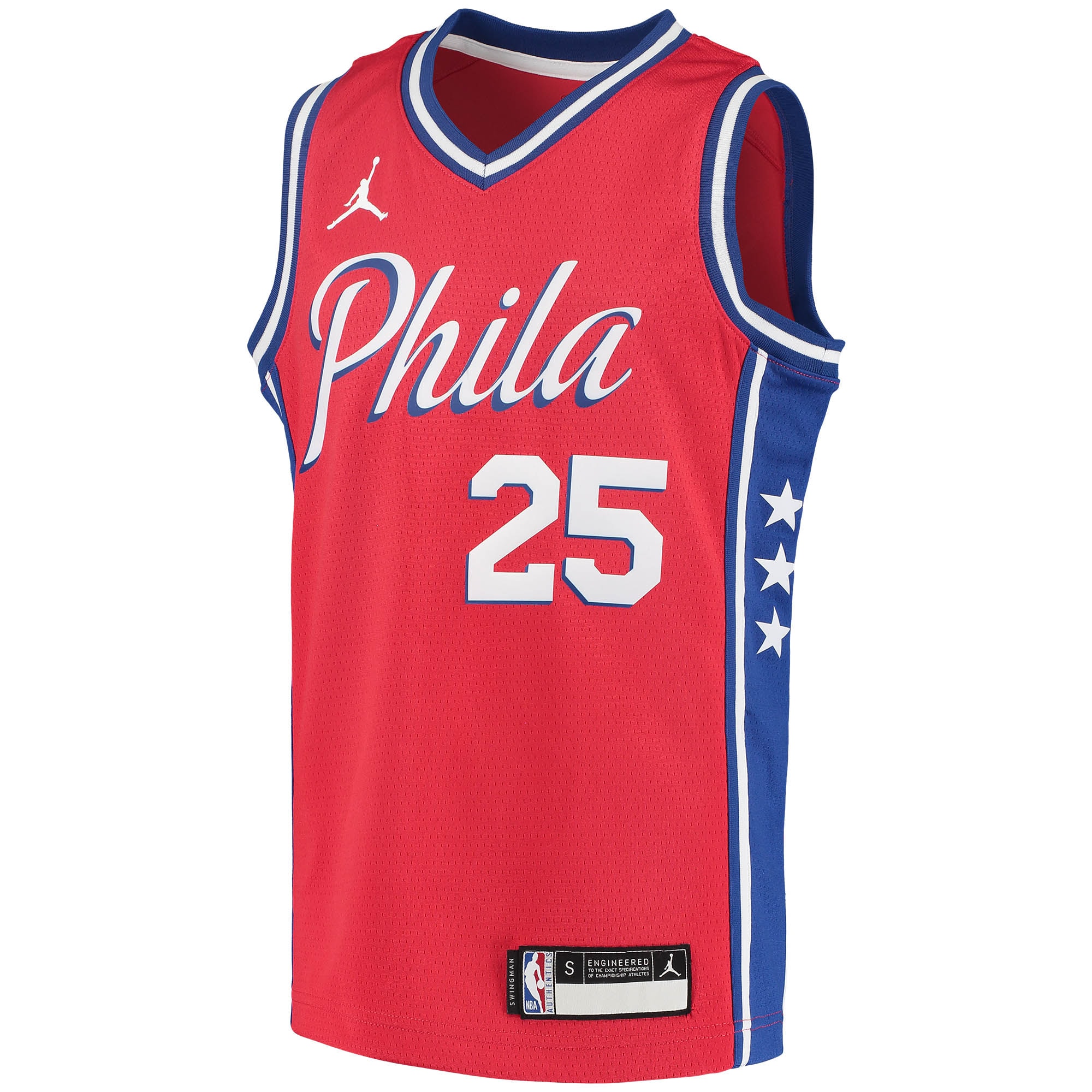 Ben Simmons Philadelphia 76ers Jordans Brand Youth 2020/21 Swingman Player Jersey - Statement Edition - Red
