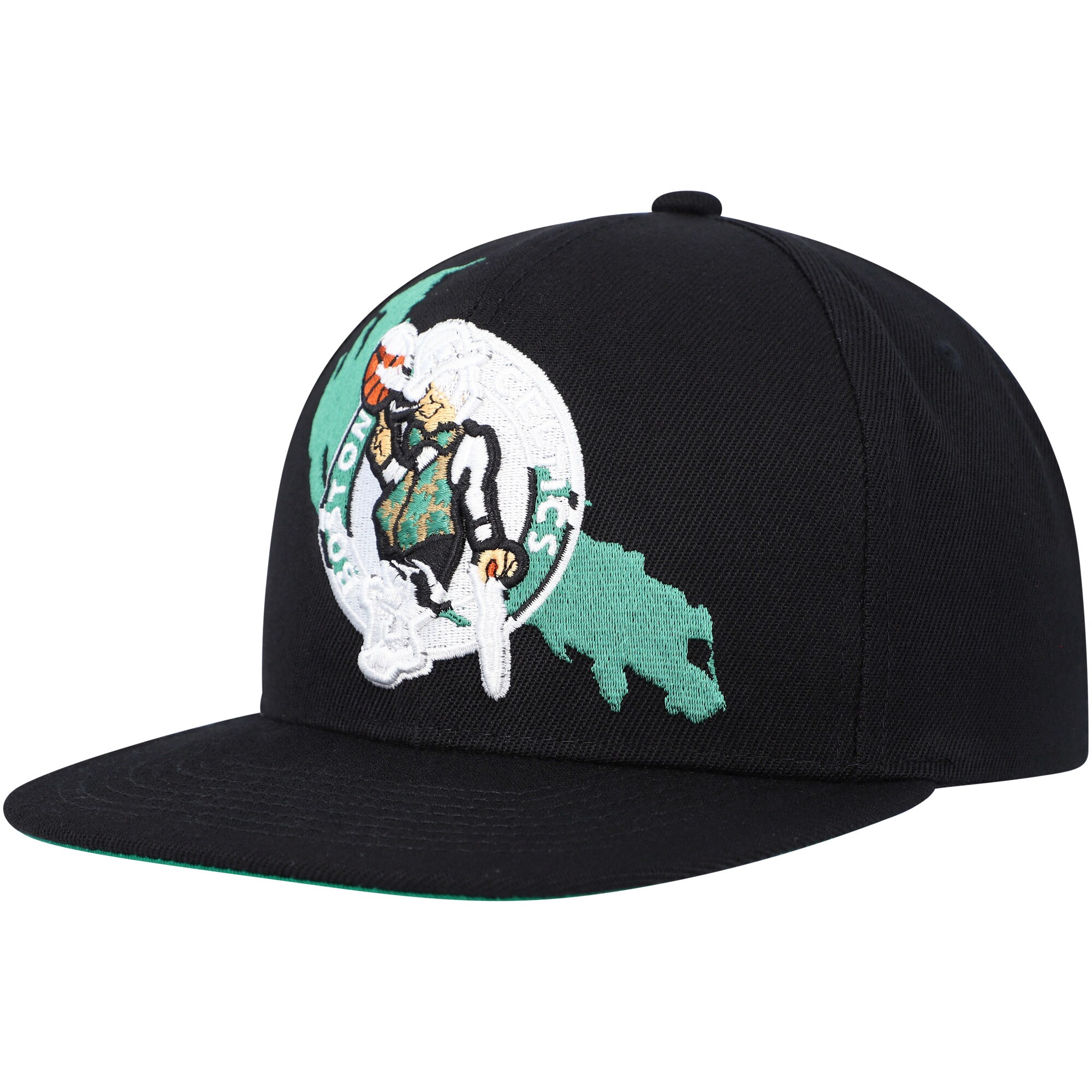 Boston Celtics Mitchell & Ness Paint By Numbers Snapback Hat - Black