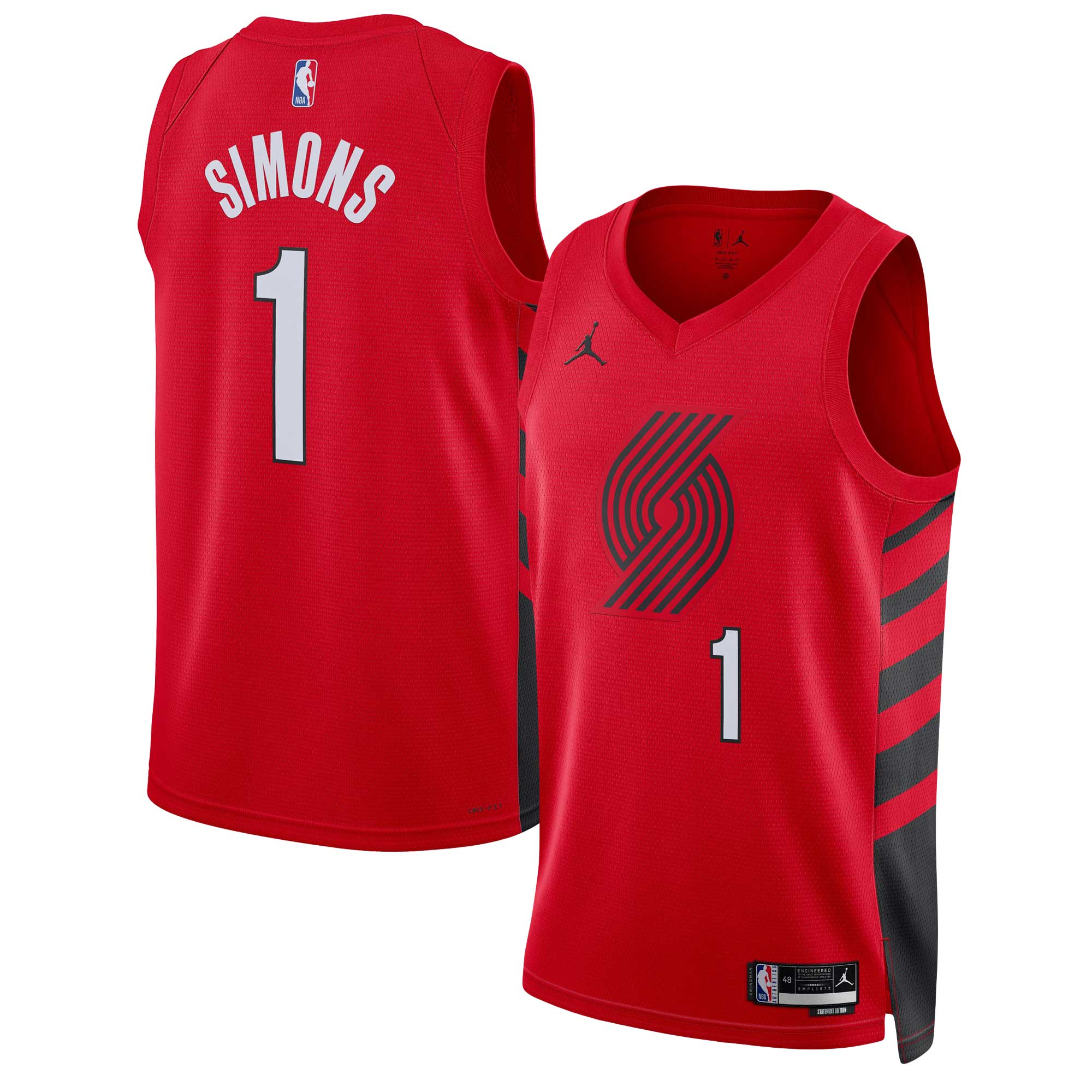 Anfernee Simons Portland Trail Blazers Jordans Brand Unisex Swingman Jersey - Statement Edition - Red