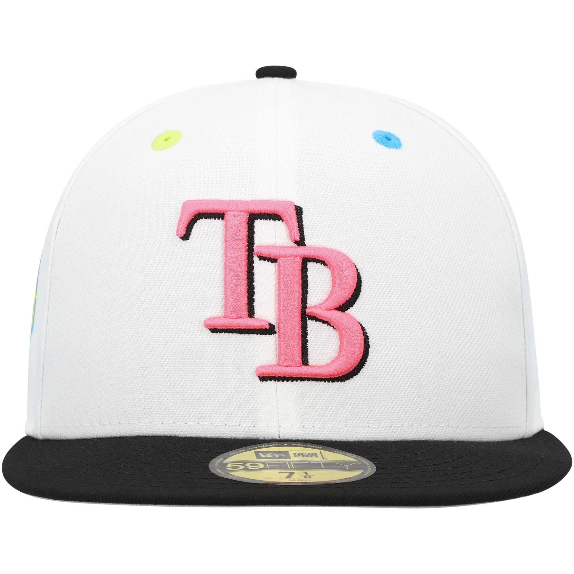 Tampa Bay Rays New Era Neon Eye 59FIFTY Fitted Hat - White
