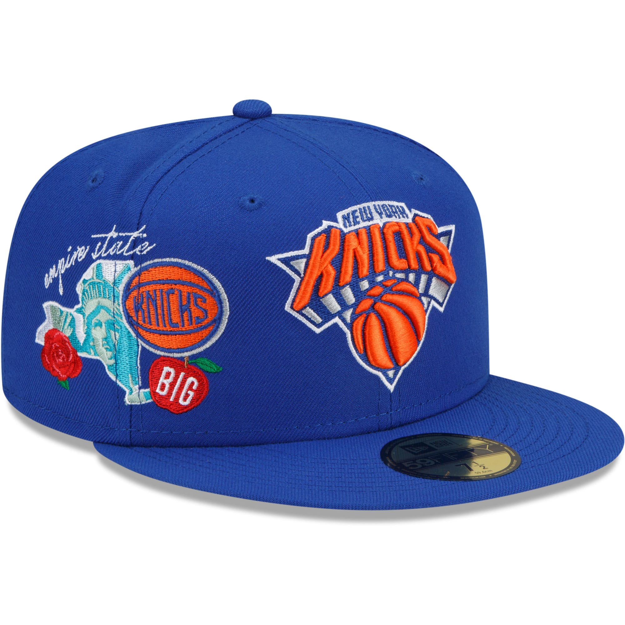 New York Knicks New Era City Cluster 59FIFTY Fitted Hat - Blue