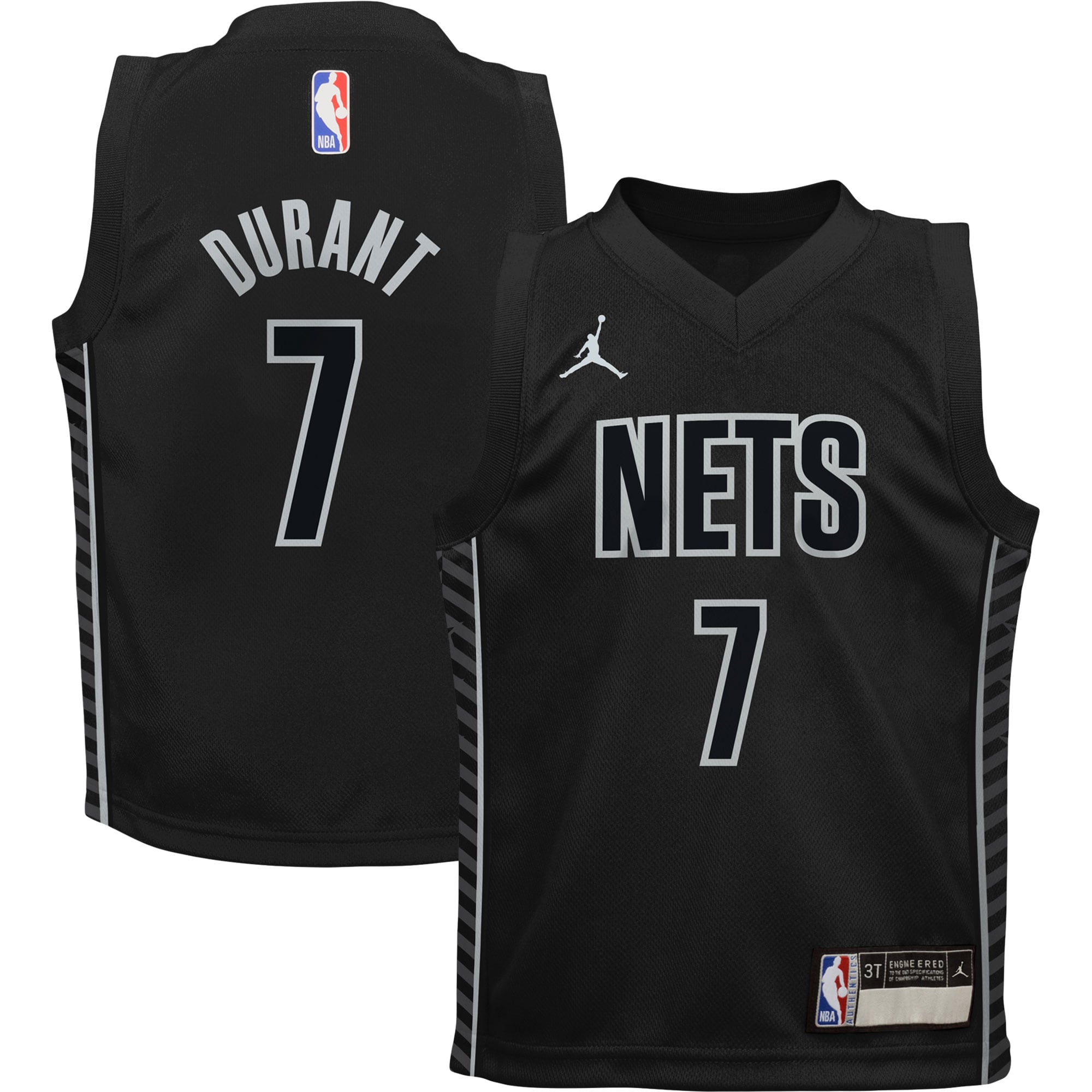 Kevin Durant Brooklyn Nets Jordans Brand Preschool 2022/23 Statement Edition Jersey - Black