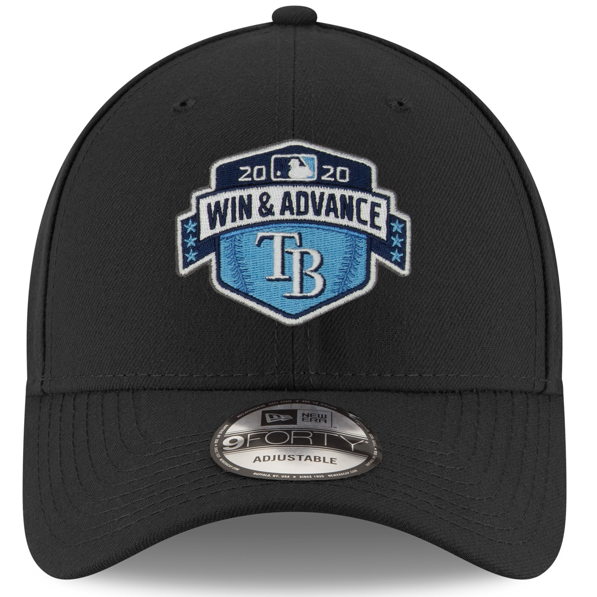 Tampa Bay Rays New Era 2020 Division Series Winner Locker Room 9FORTY Adjustable Hat - Black