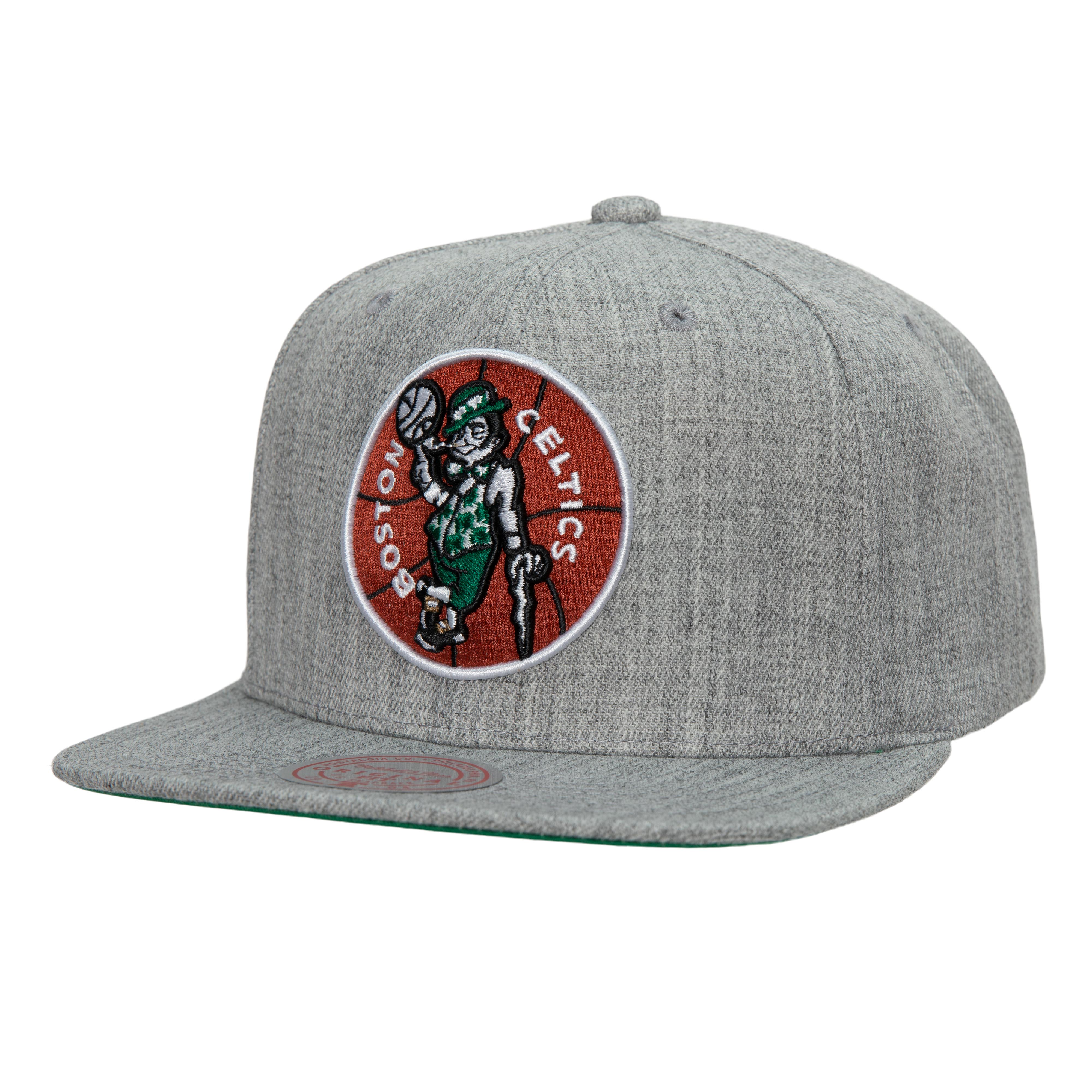 Boston Celtics Mitchell & Ness Hardwood Classics 2.0 Snapback Hat - Heather Gray