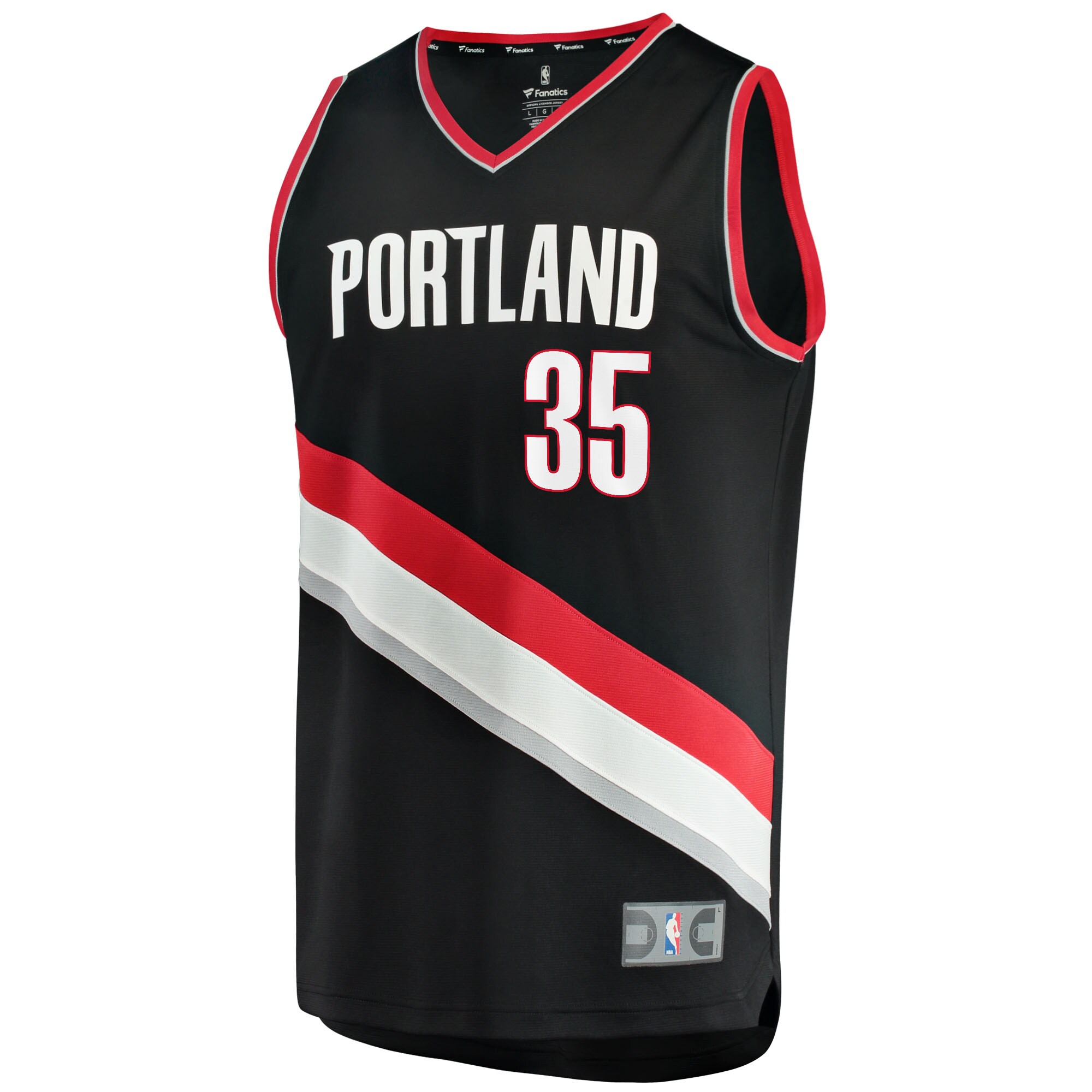 Didi Louzada Portland Trail Blazers Fanatics Branded Youth 2021/22 Fast Break Replica Jersey - Icon Edition - Black